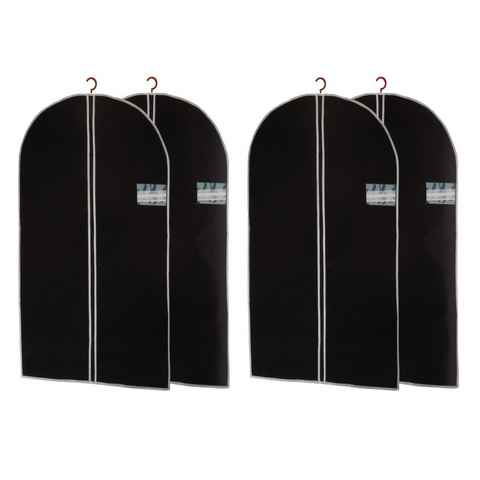 HAC24 Kleidersack Kleiderhülle Schutzhülle Kleidersack Aufbewahrungs Hülle Vliesstoff (Set, 4 St., 150 x 60 cm) mit Reißverschluss & Sichtfenster
