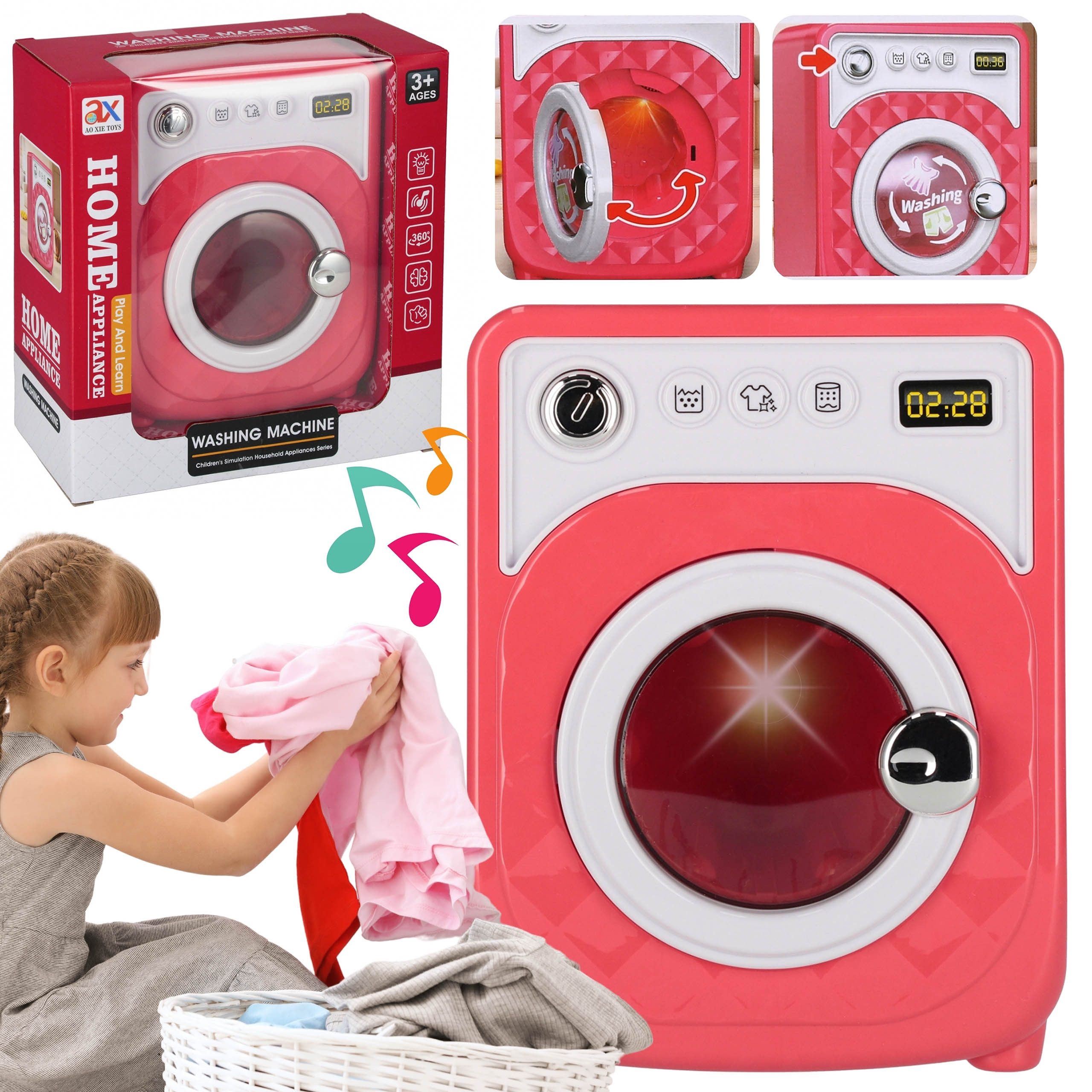 Sarcia.eu Spielküche INTERAKTIVE Spielzeug-Waschmaschine für Kinder, günstig online kaufen