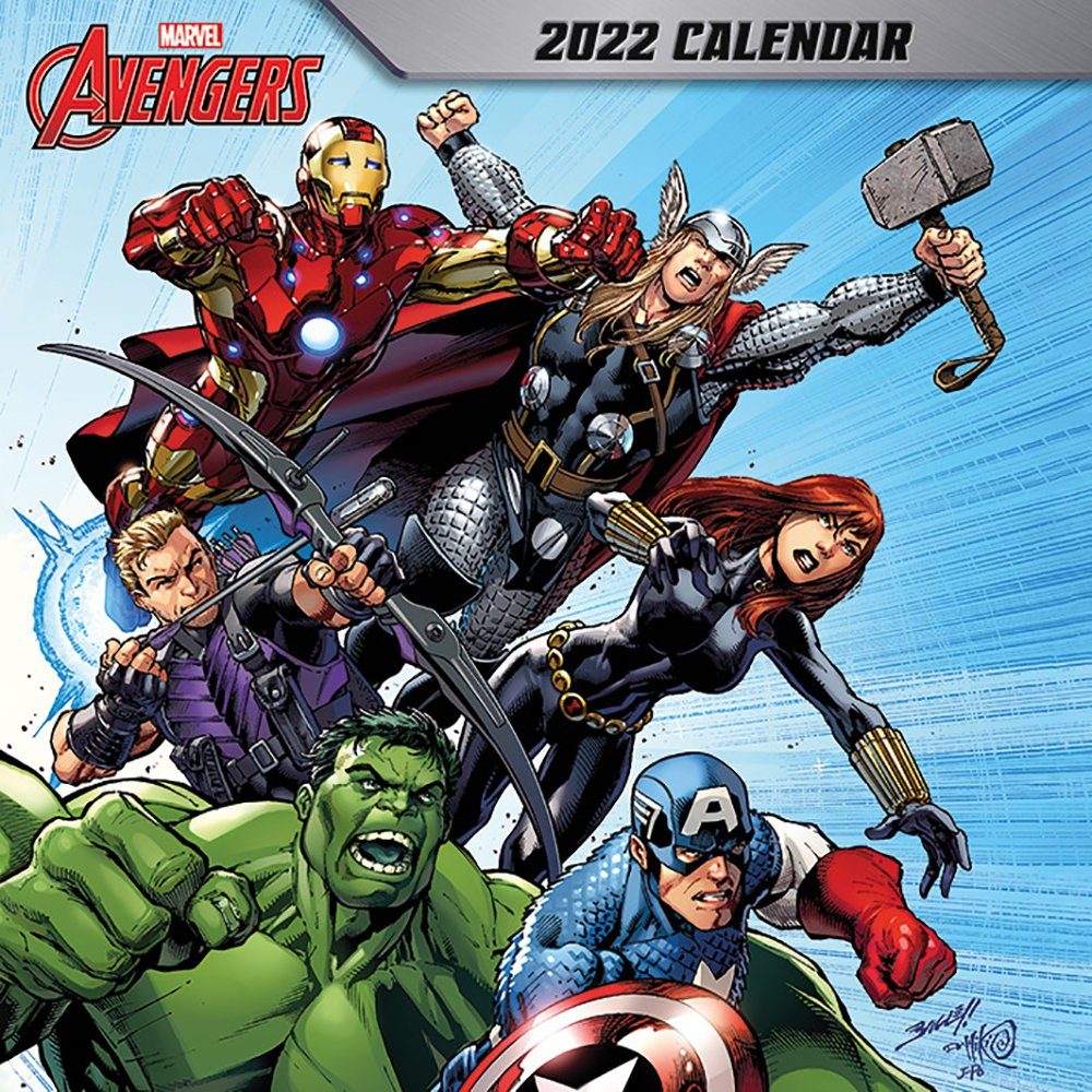 PYRAMID Monatskalender MARVEL - Avengers - 2022 offizieller Kalender - ca. 60 cm x 30 cm