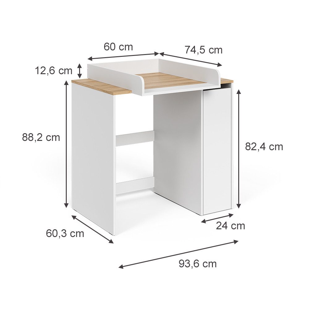 Vicco Waschmaschinenumbauschrank Viktor, Weiß/Artisan, 93.6 x günstig online kaufen