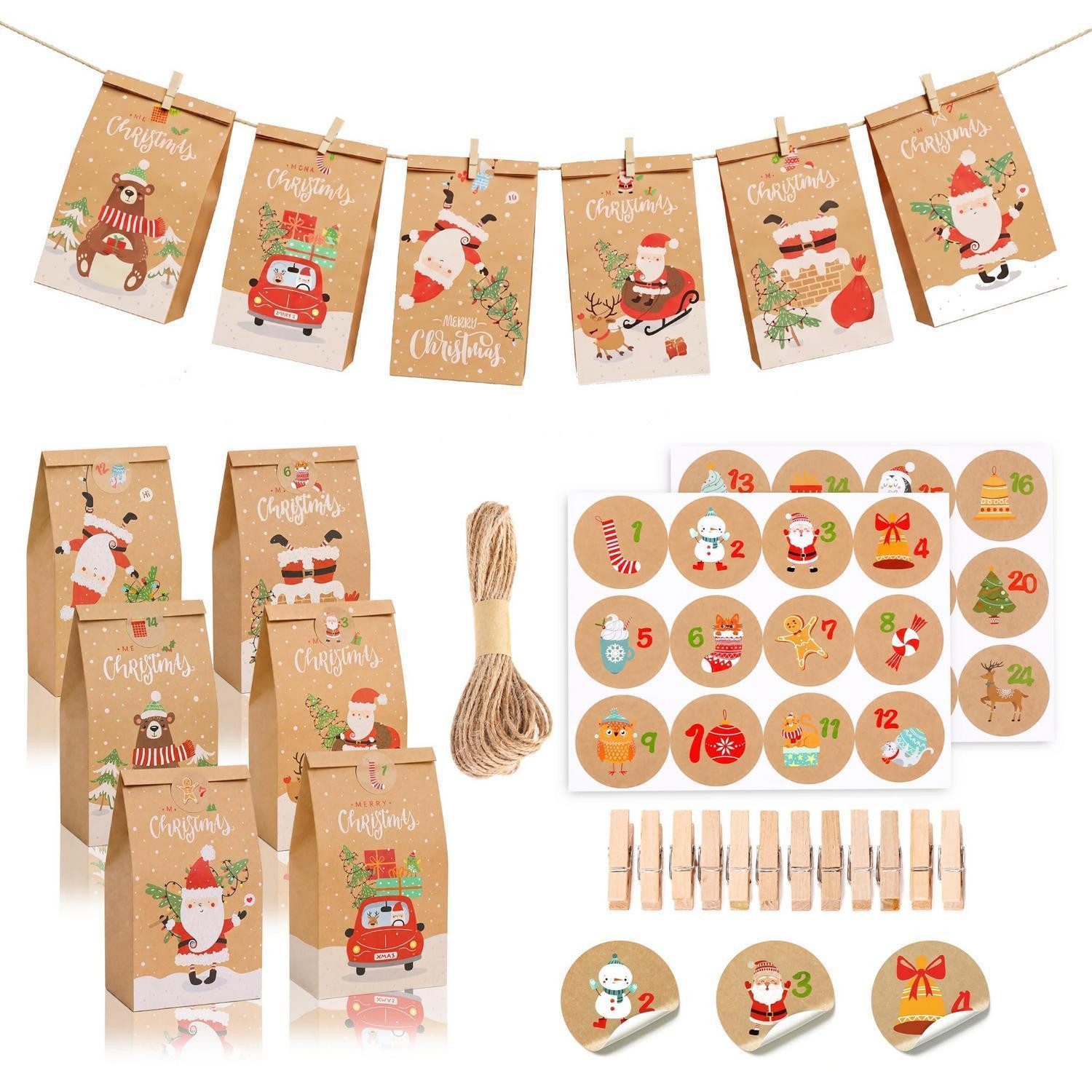 LuxusKollektion befüllbarer Adventskalender Adventskalender zum Befüllen 24 Tüten Set 2026