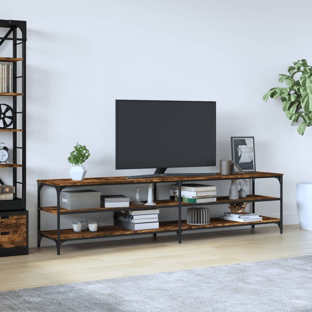 vidaXL TV-Schrank TV-Schrank Räuchereiche 200x30x50 cm Holzwerkstoff und Metall (1-St)