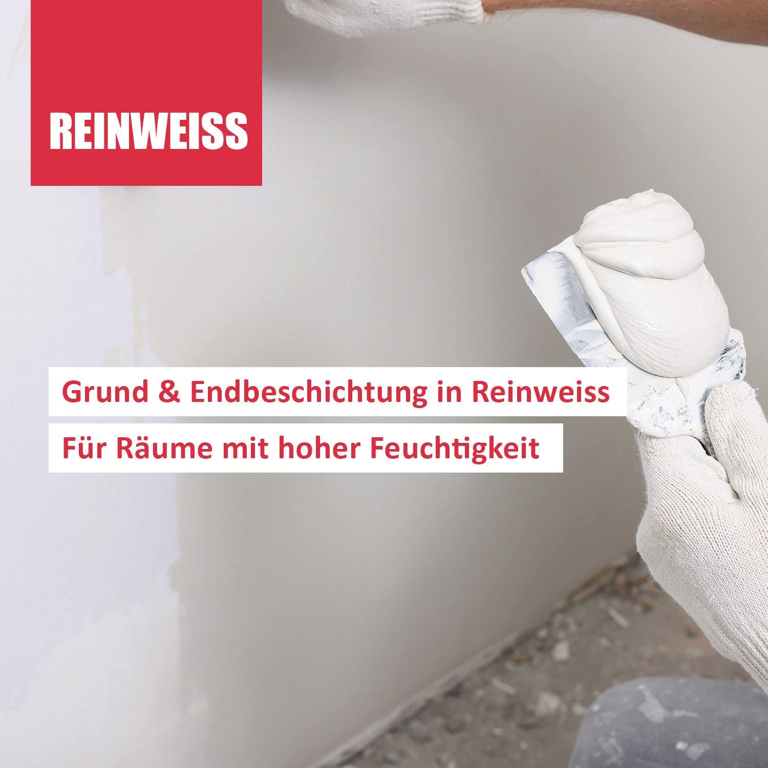 DICHTON Fertigspachtel D.50W Fertigspachtel 2 in 1 superfein, kunstharzgebunden, gebrauchsfertig, (Gips, Beton, Holz - Spachtelmasse superglatt, wasserfest, rissfrei, Trocknet schnell durch), Feinspachtel, Flächenspachtel, Füllspachtel Putz Beton Spachtelmasse