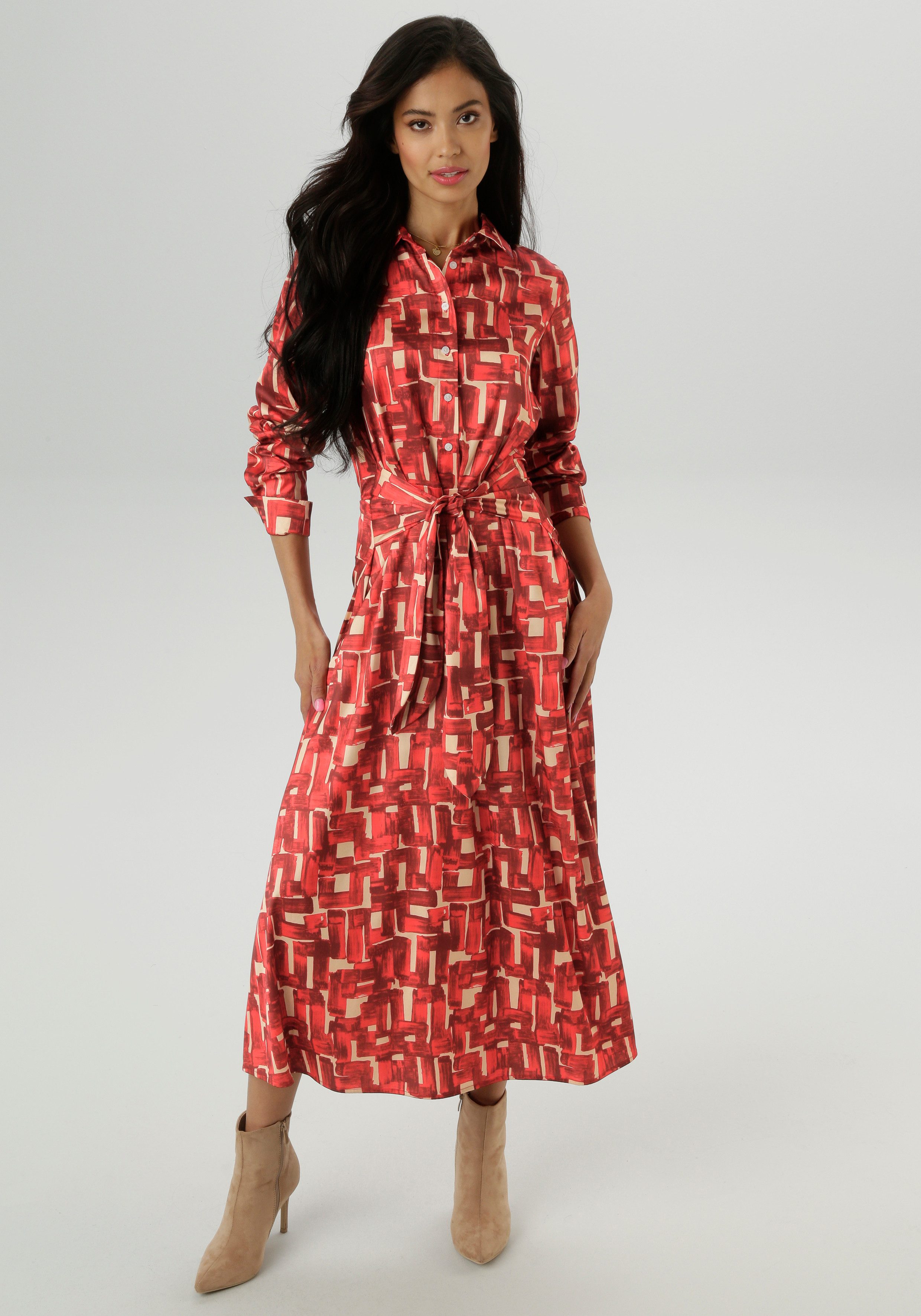 Aniston SELECTED Blusenkleid abstrakten, farbharmonischen Druckmuster günstig online kaufen