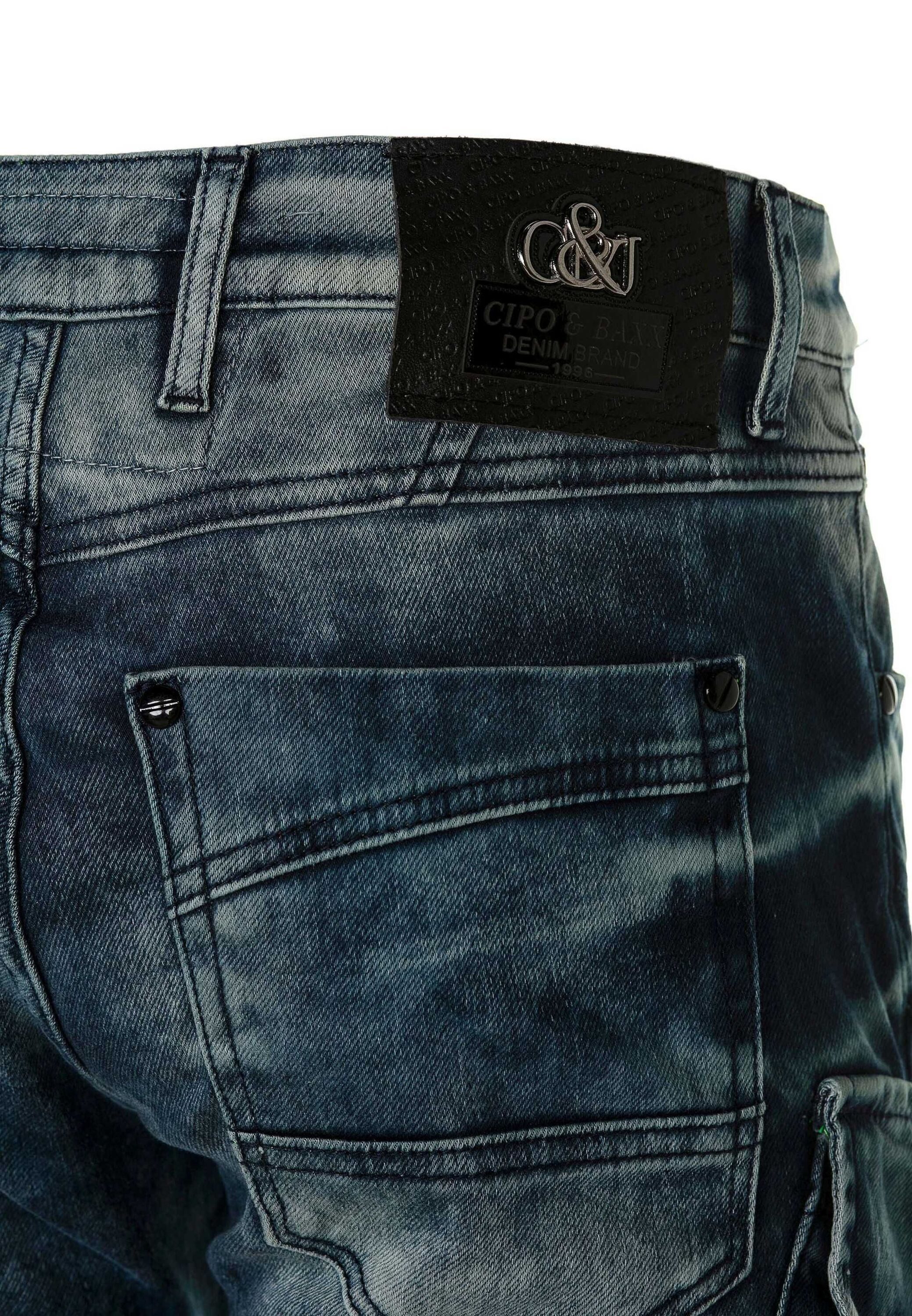 Cipo & Baxx Cargojeans Jeans im Used-Look, CD-523