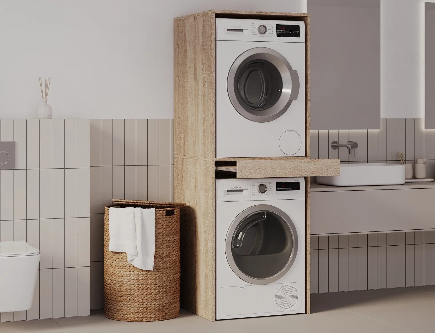 Platan Room Waschmaschinenumbauschrank Waschmaschinenschrank für Waschmasch günstig online kaufen