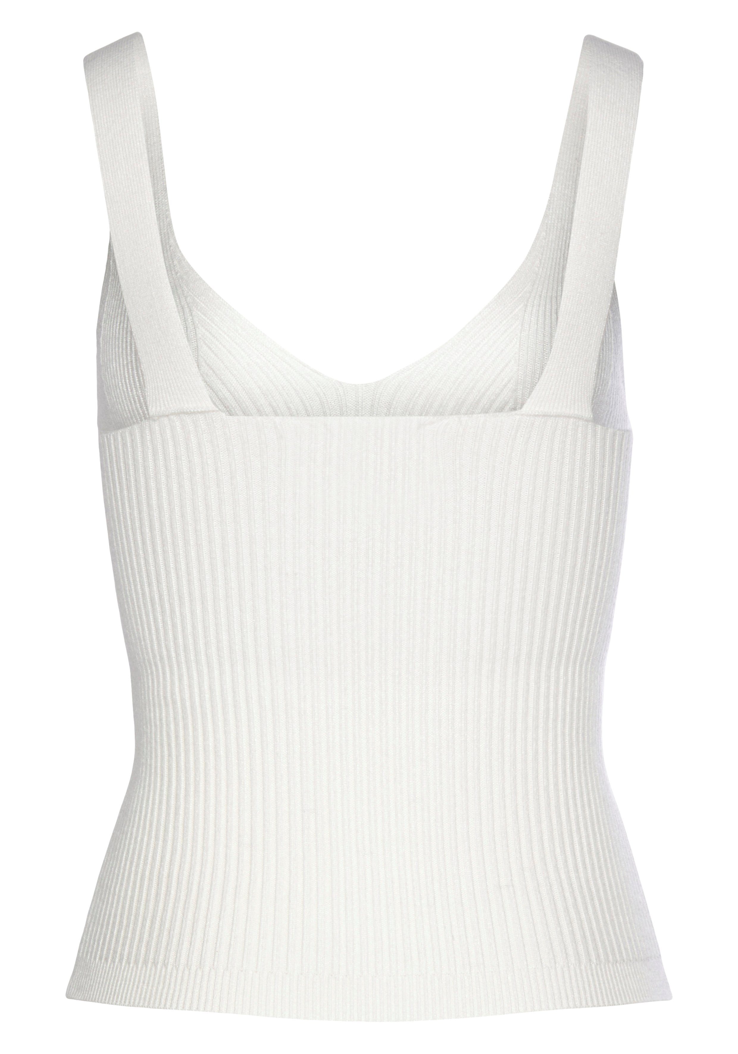 LASCANA Stricktop mit tollem Strickmuster, figurbetontes Damentop