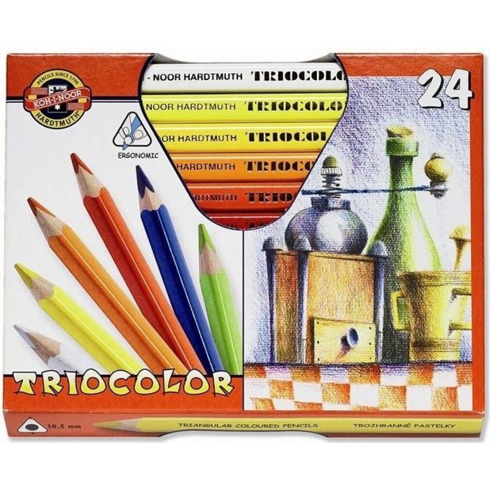 KOH-I-NOOR Buntstift Dreieckige Buntstifte 3154 Triocolor dick 24 Stück