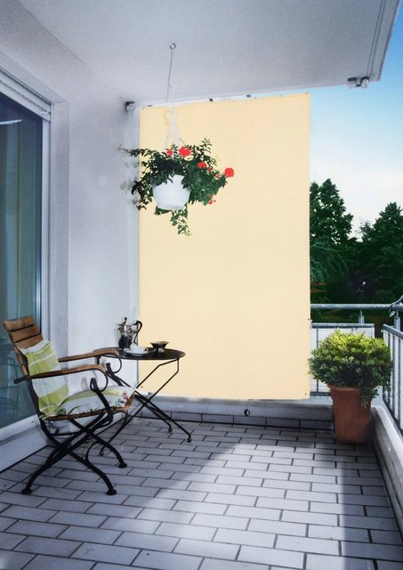 Floracord Senkrecht-Sonnensegel Rechteckig Wasserfest 230 cm x 140 cm Elfenbein