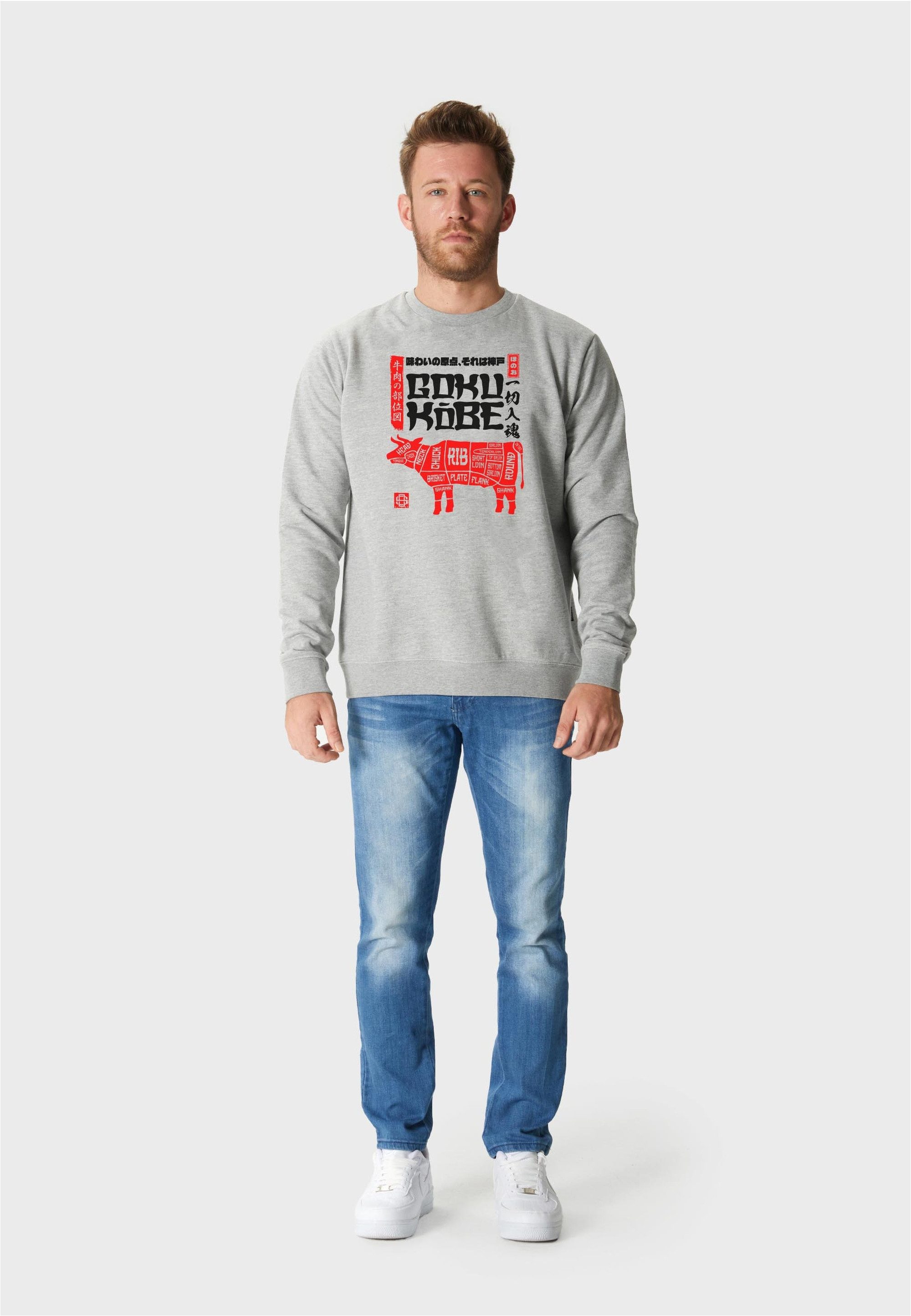 Oldskull Sweatshirt Asian Kobe Beef Butcher Chart Graphic mit fernöstlichem Motivprint