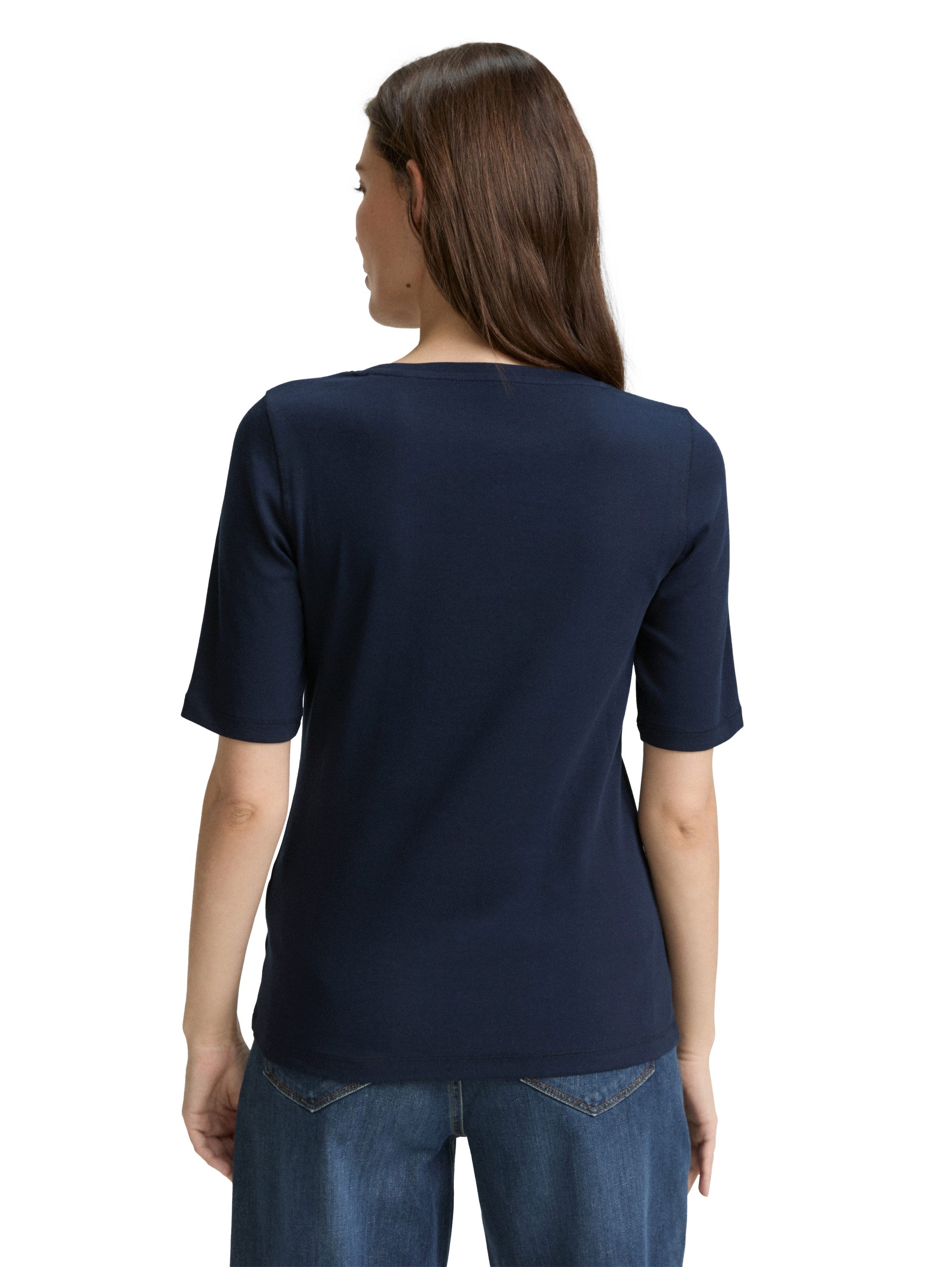 TOM TAILOR T-Shirt mit großem Rundhalsausschnitt günstig online kaufen