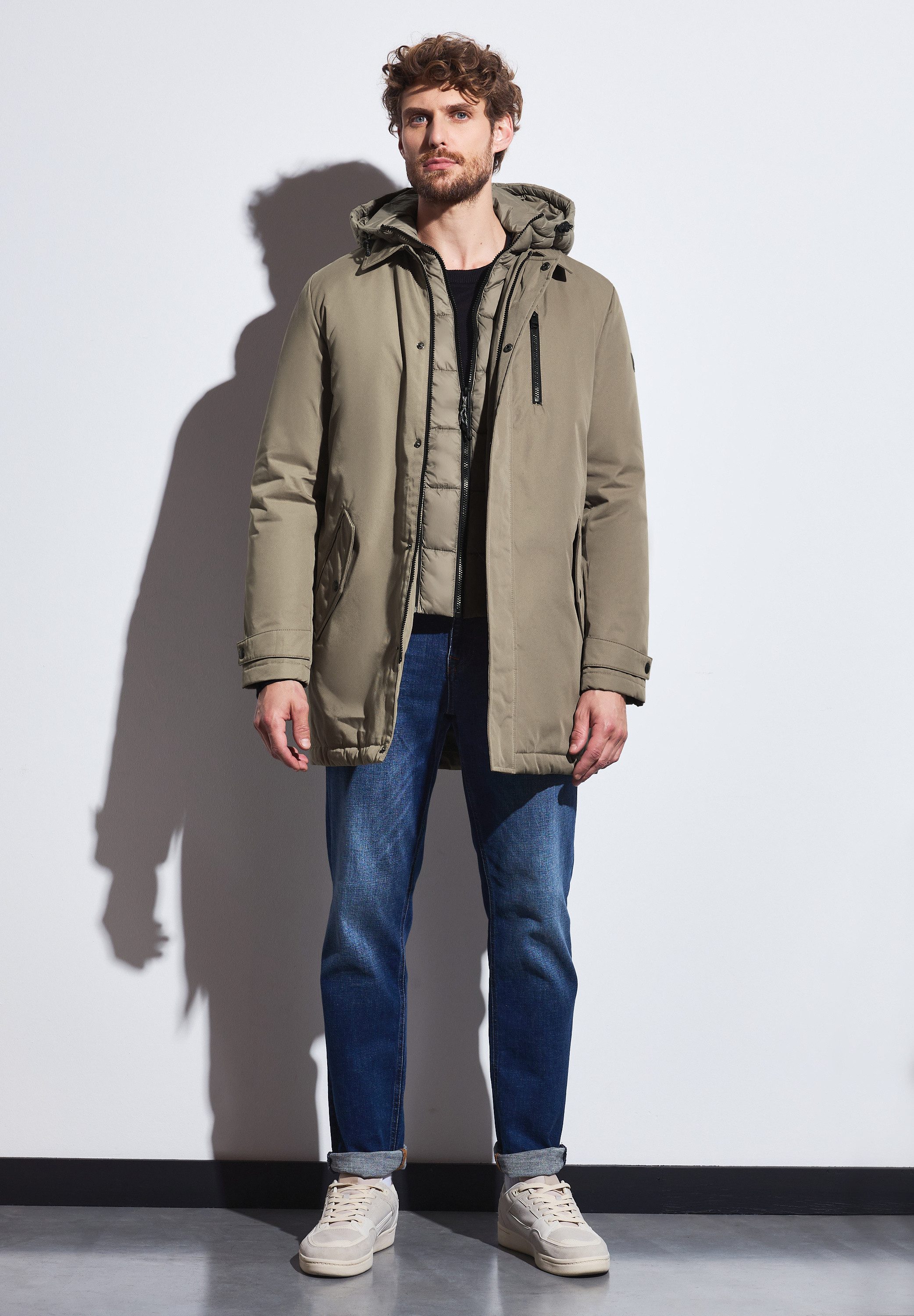 STREET ONE MEN Winterjacke mit Kapuze