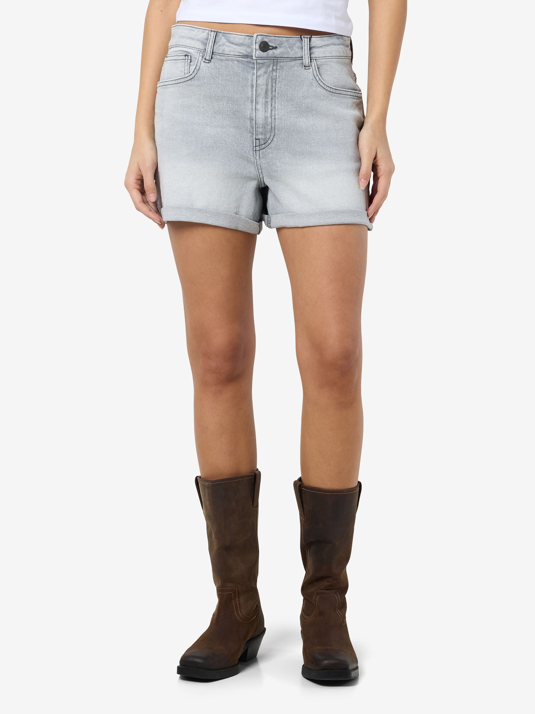 Noisy may Jeansshorts Solide Struktur, mittlere Taille, Knopfverschluss NMM günstig online kaufen