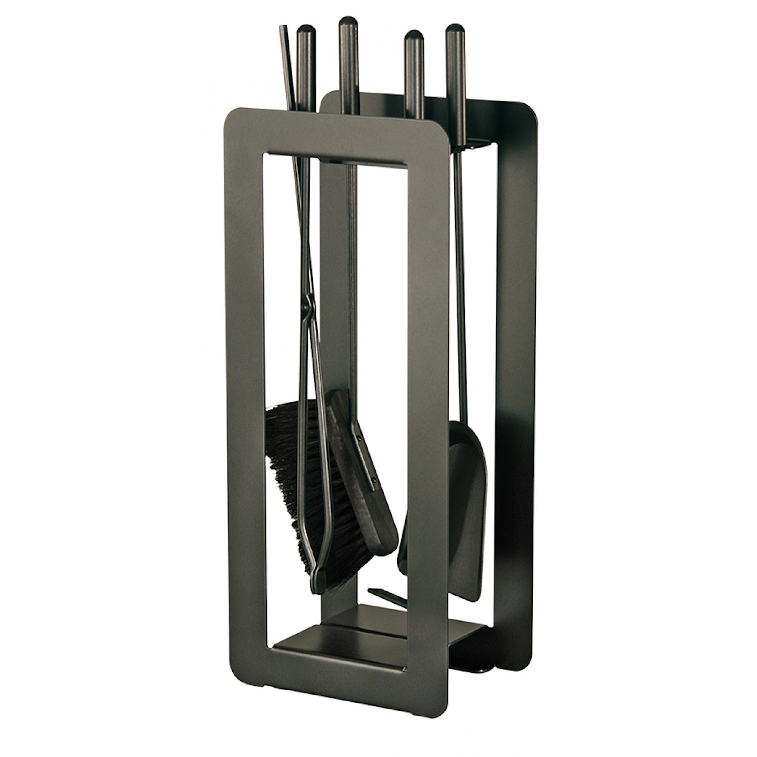 Heibi Metall Kaminholzregal Heibi Kaminbesteck aus Stahl 5-teilig schwarz glimmer modern