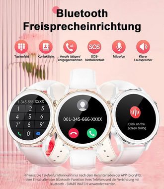 Lige Smartwatch (1,32 Zoll, Android iOS), Damen Bluetooth Telefonanrufe 110 Sport Modus Fitness Activity Tracker