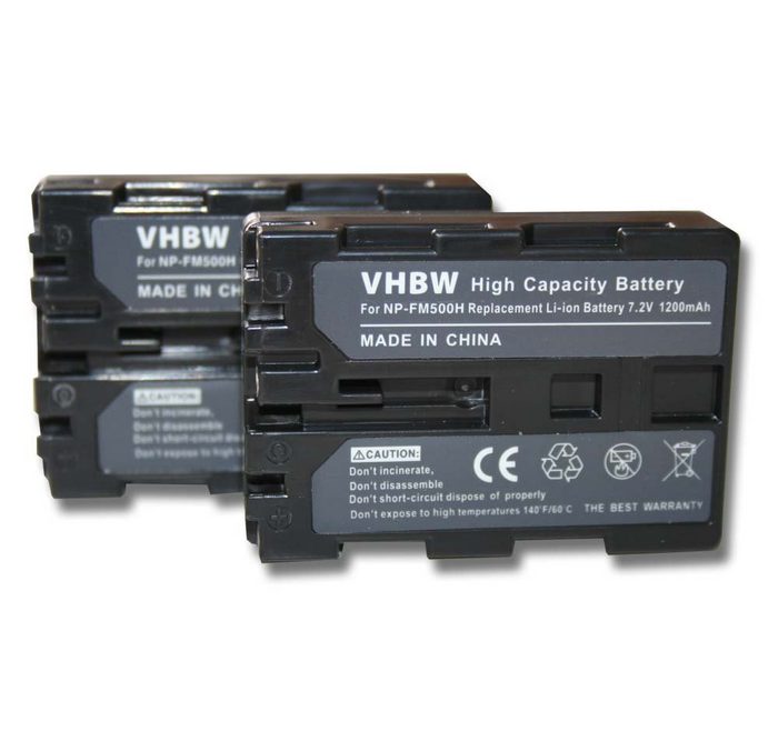 vhbw Ersatz für Sony NP-FM500H für Kamera / Foto DSLR (1200mAh 7 2V Kamera-Akku 1200 mAh