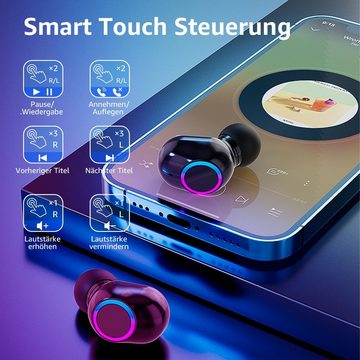 Greensky Bluetooth 5.2 In-Ear-Kopfhörer True Wireless Earbuds Bluetooth-Kopfhörer (Siri, Voice Assistant, Rauschunterdrückung, Immersiver HiFi Ohrhörer, LED Anzeige, Touch Control)