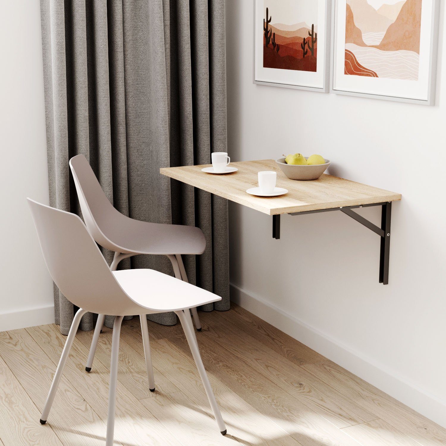 Wandtisch Küchentisch Hängetisch Klapptisch, Wandklapptisch AKKE 2mm Sonoma PVC Schreibtisch