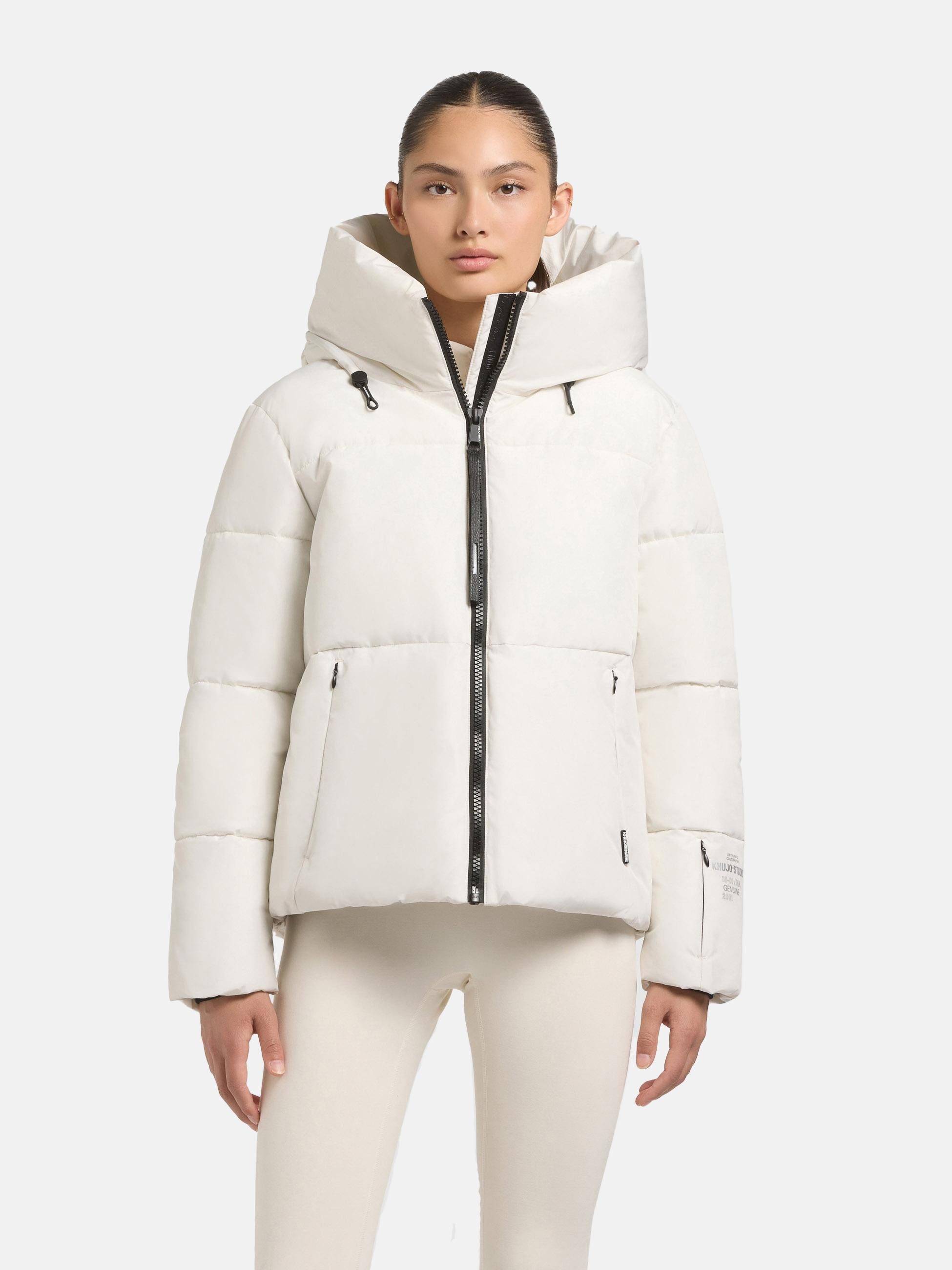 khujo Outdoorjacke Audrey Matt Warme Winterjacke mit verstellbarer Kapuze
