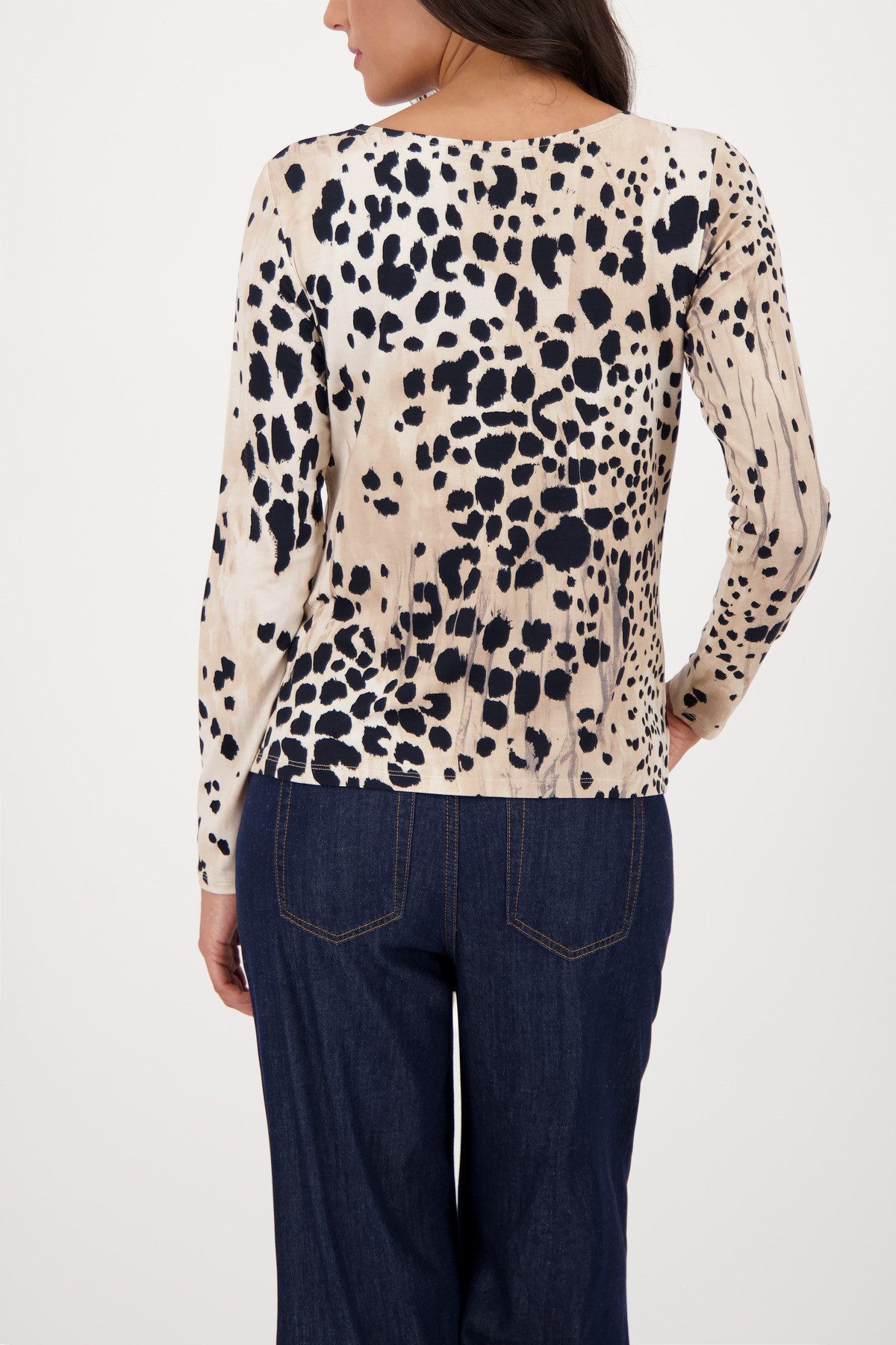 Monari Langarmshirt Shirt Leo allover Regular fit mit Rundhalsausschnitt günstig online kaufen