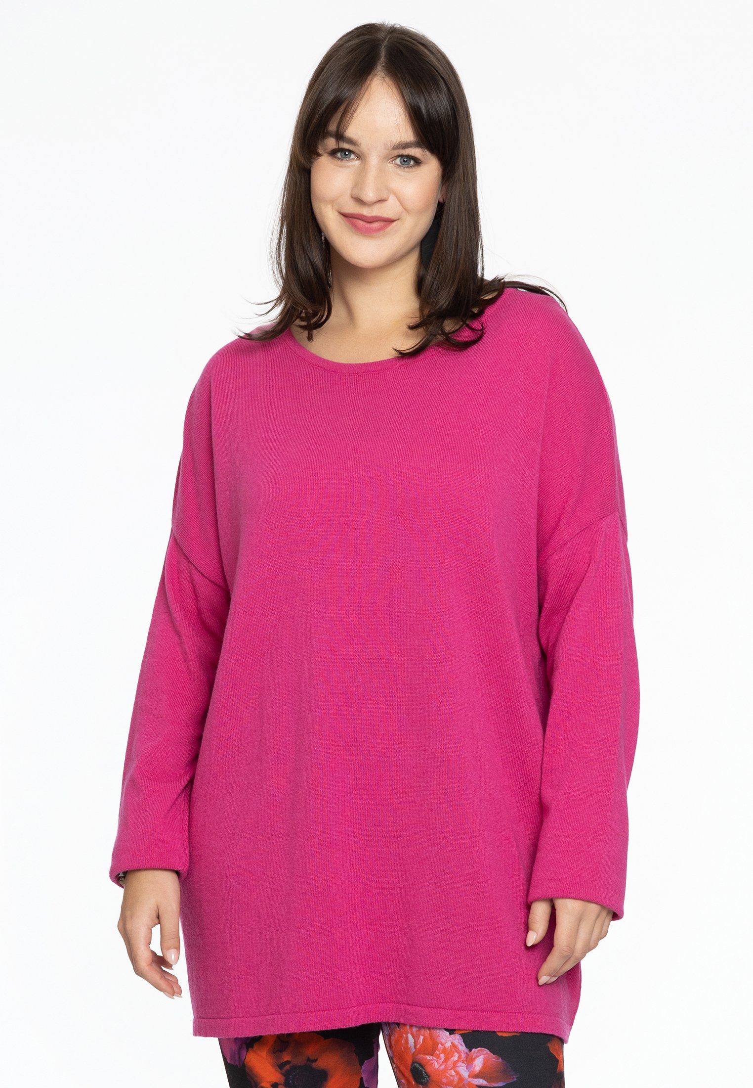 Yoek Longpullover Große Größen pink