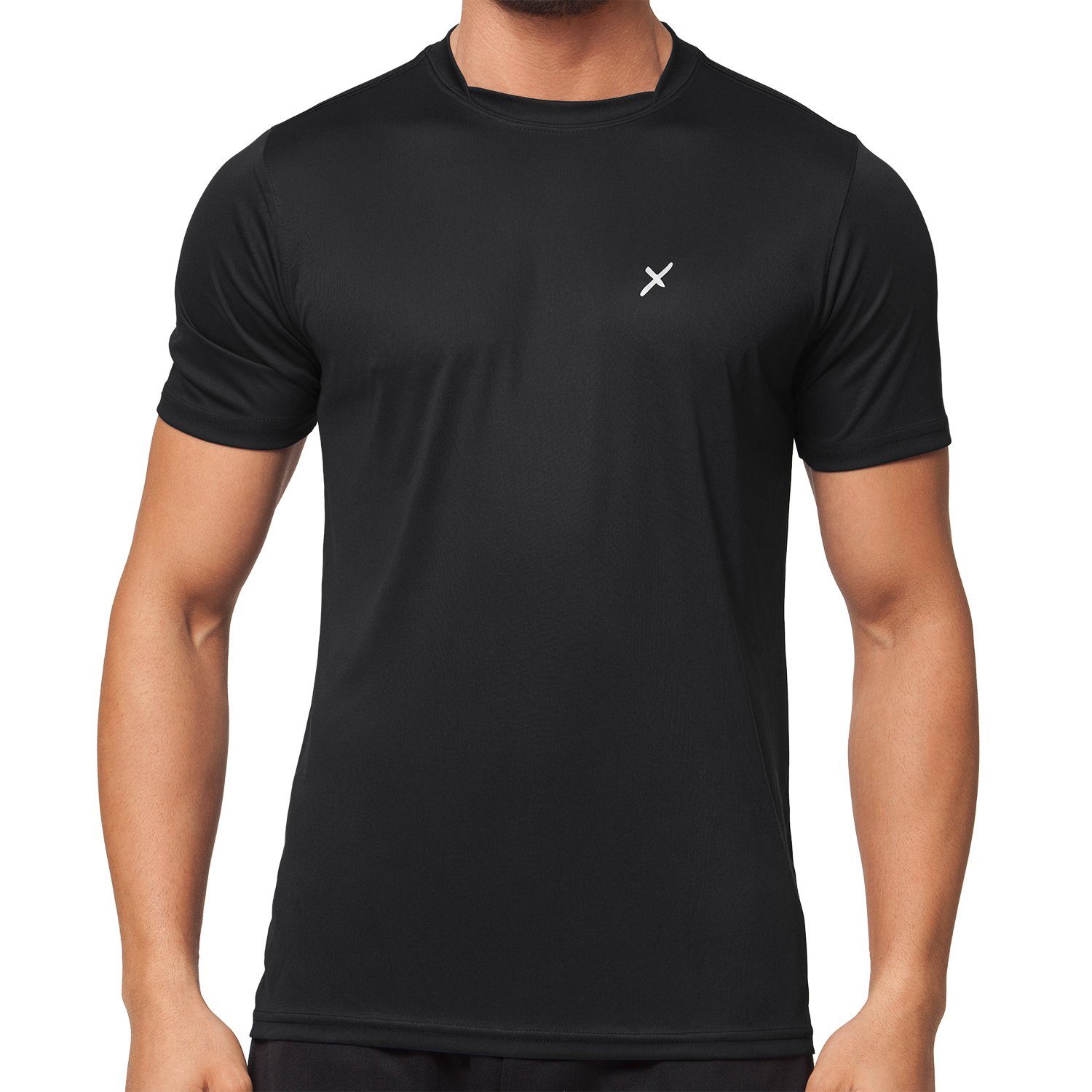 CFLEX Trainingsshirt Herren Sport Shirt Fitness T-Shirt Sportswear Collection Schwarz