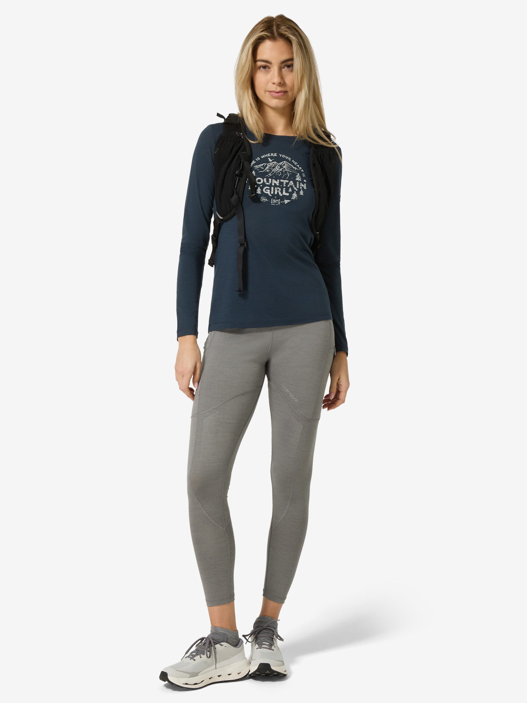 SUPER.NATURAL Langarmshirt für Damen,Merino W MOUNTAIN GIRL LS atmungsaktiv