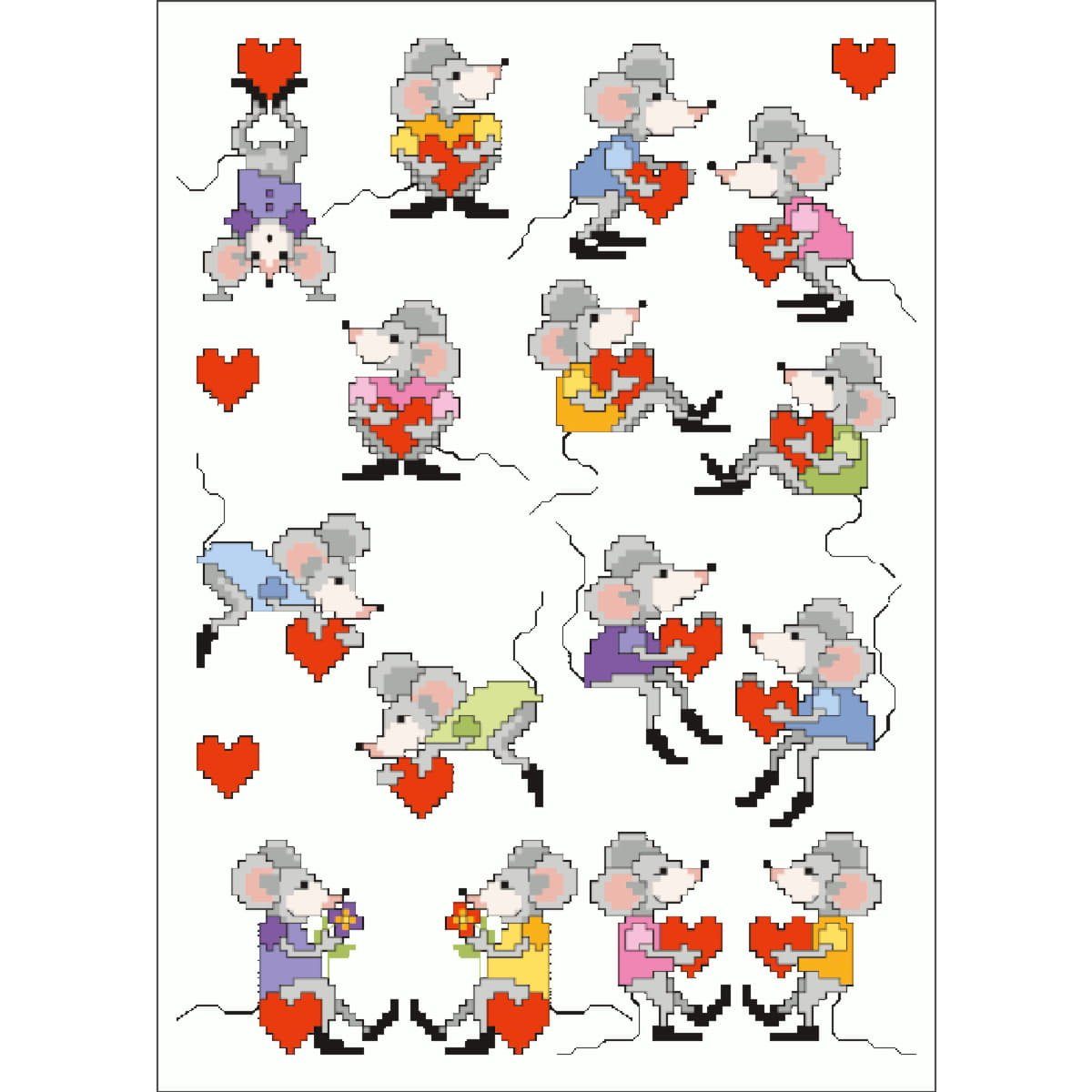 Lindner´s Kreuzstiche Kreativset Lindner´s Kreuzstiche Zählmuster Vorlage "Mäuse-ABC", 030, (embroidery kit by Marussia)