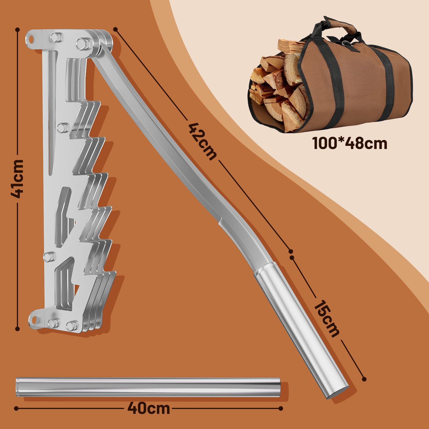 Clanmacy Holzspalter Handholzspalter Hand-Holzspalter, Manueller Holzspalter mit Tasche