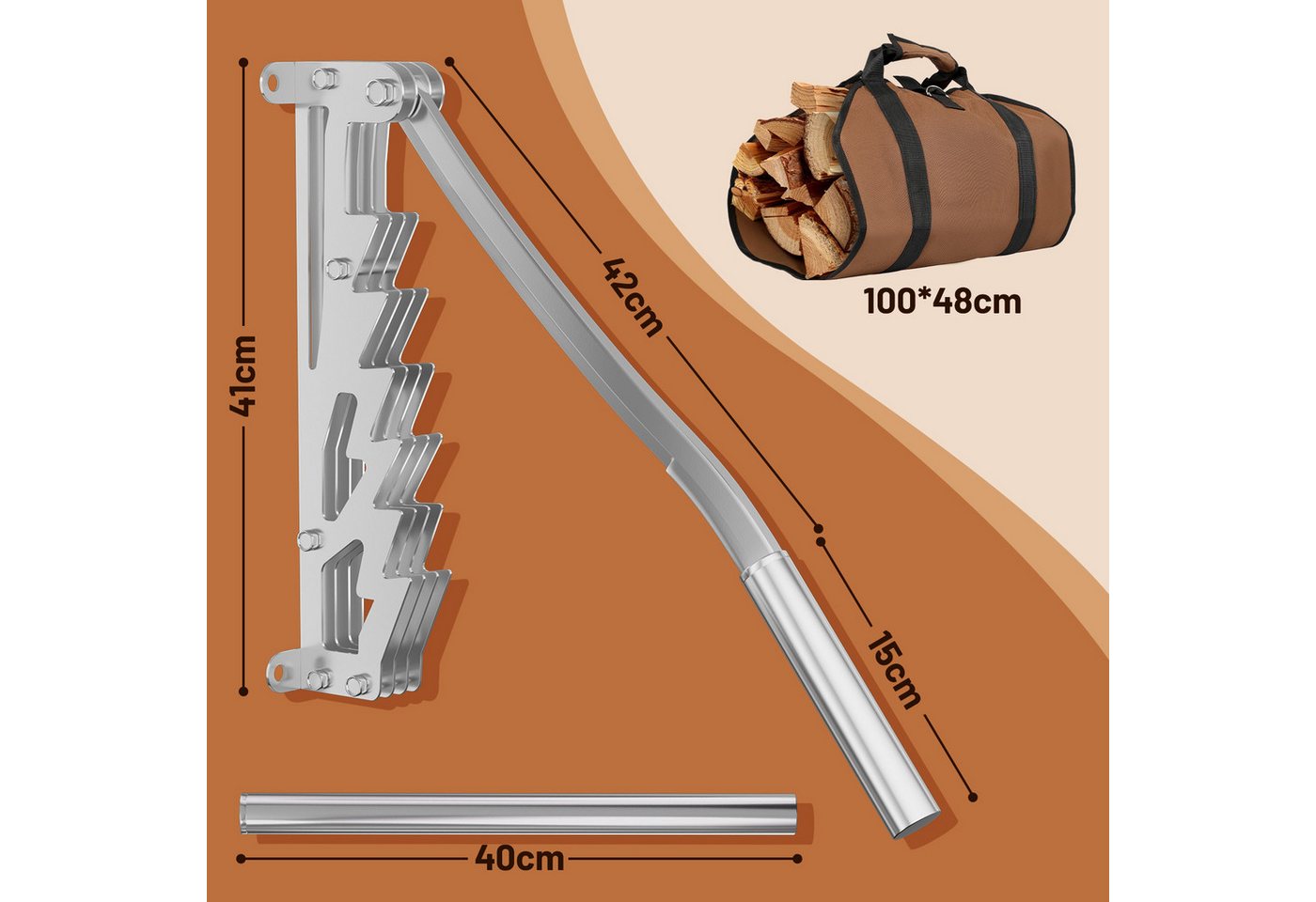 Thumbnail - Clanmacy Holzspalter Handholzspalter Hand-Holzspalter, Manueller Holzspalter mit Tasche