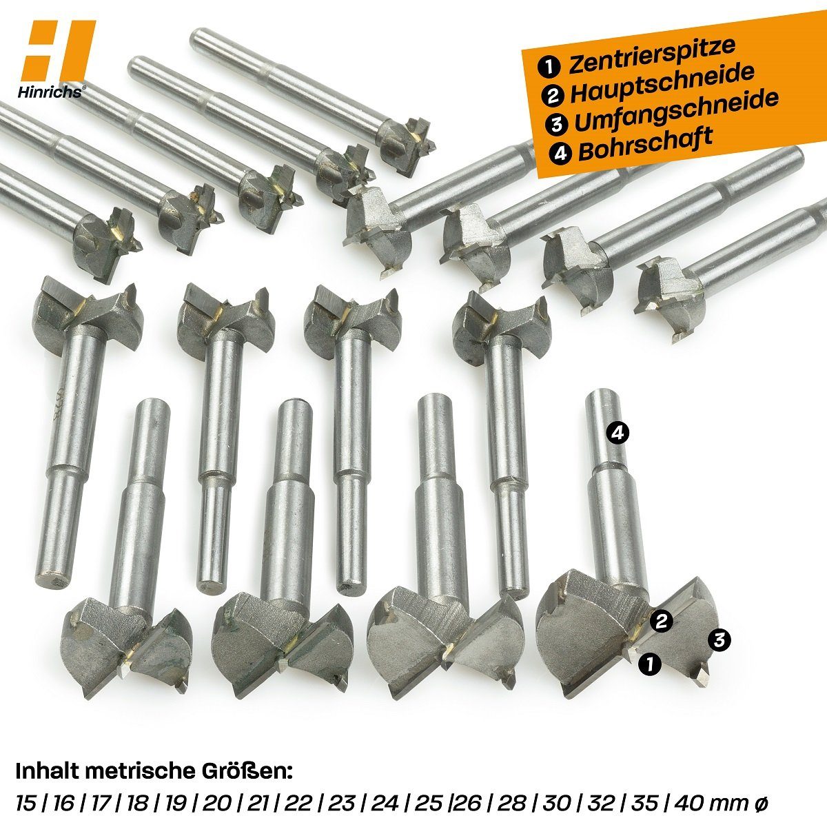 Hinrichs Forstnerbohrer Forstnerbohrer Set in Holz Aufbewahrungsbox, (Set, günstig online kaufen