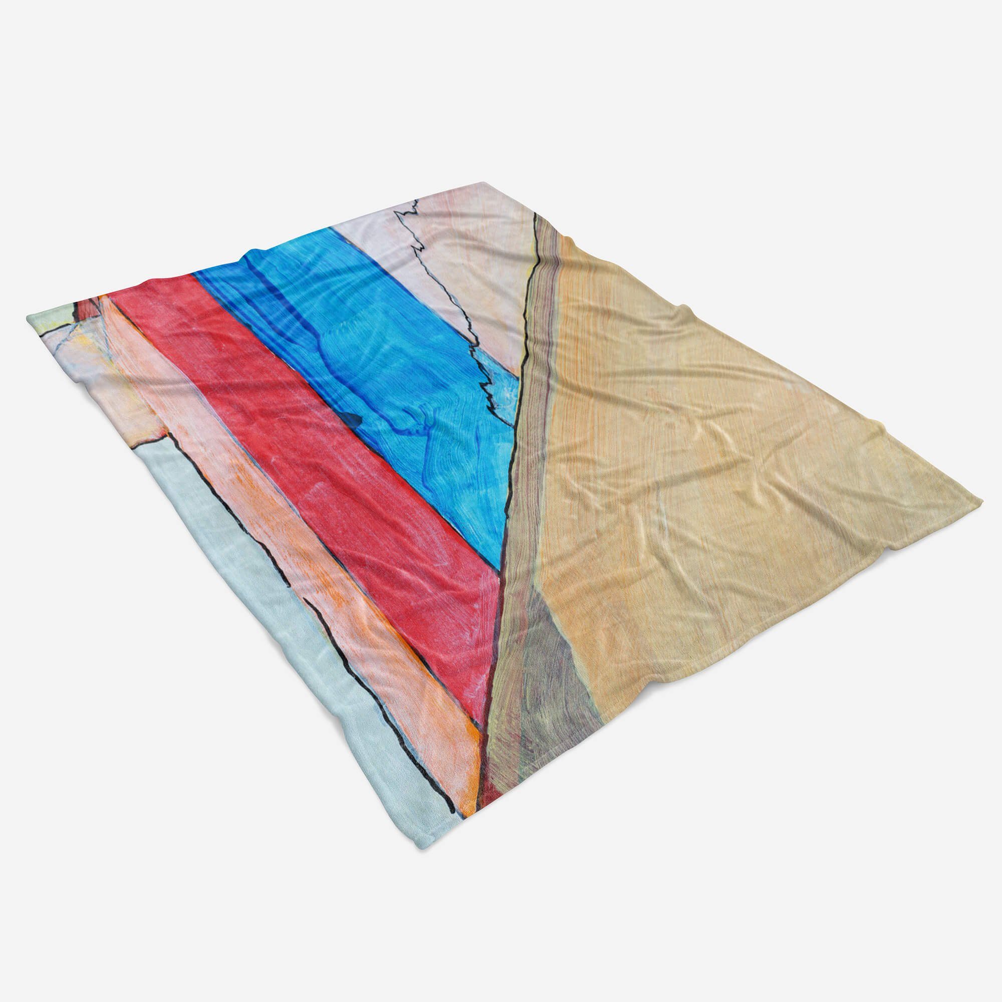 Farben Kunstvoll, mit (1-St), Fotomotiv Strandhandtuch Saunatuch Handtuch Handtuch Kuscheldecke Sinus Handtücher Art Baumwolle-Polyester-Mix