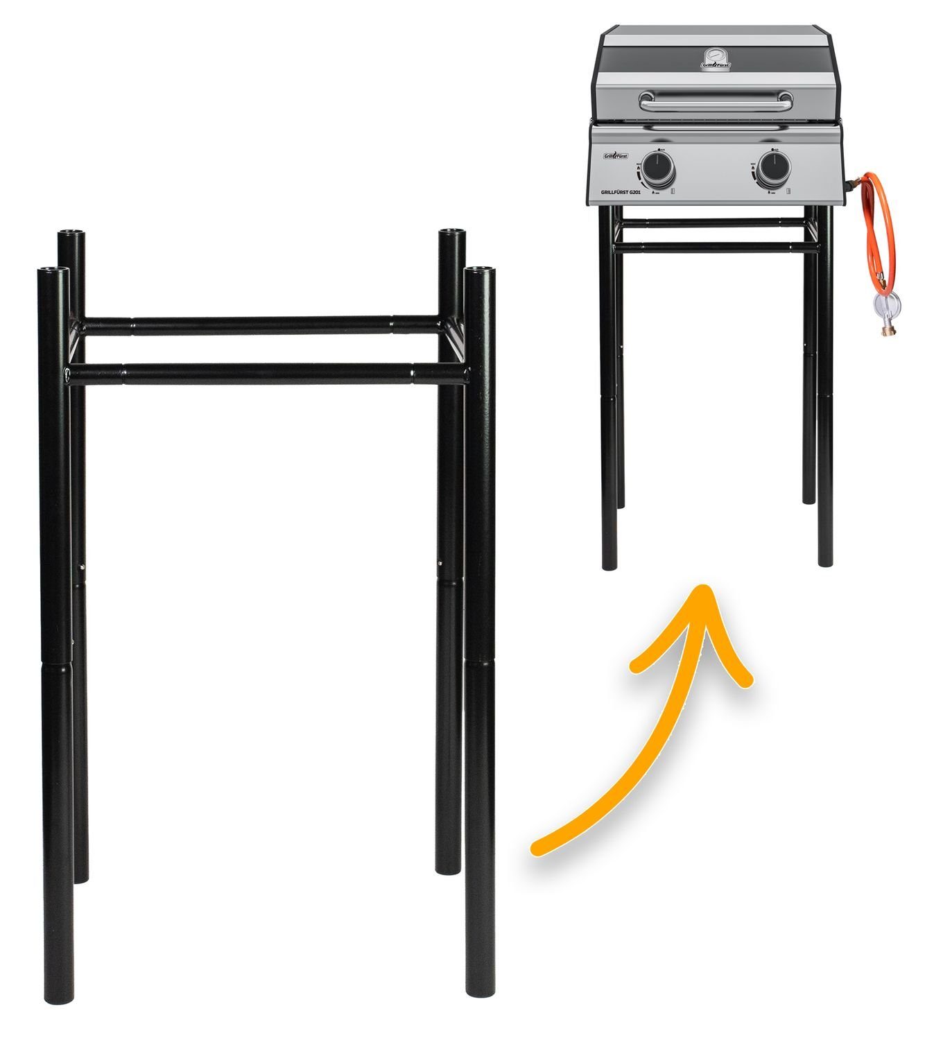 Grillfürst Camping-Gasgrill Grillfürst - 50mbar Gasgrill Campinggrill G201E 2-Brenner - inkl. portabel Untergestell / Balkongrill v2