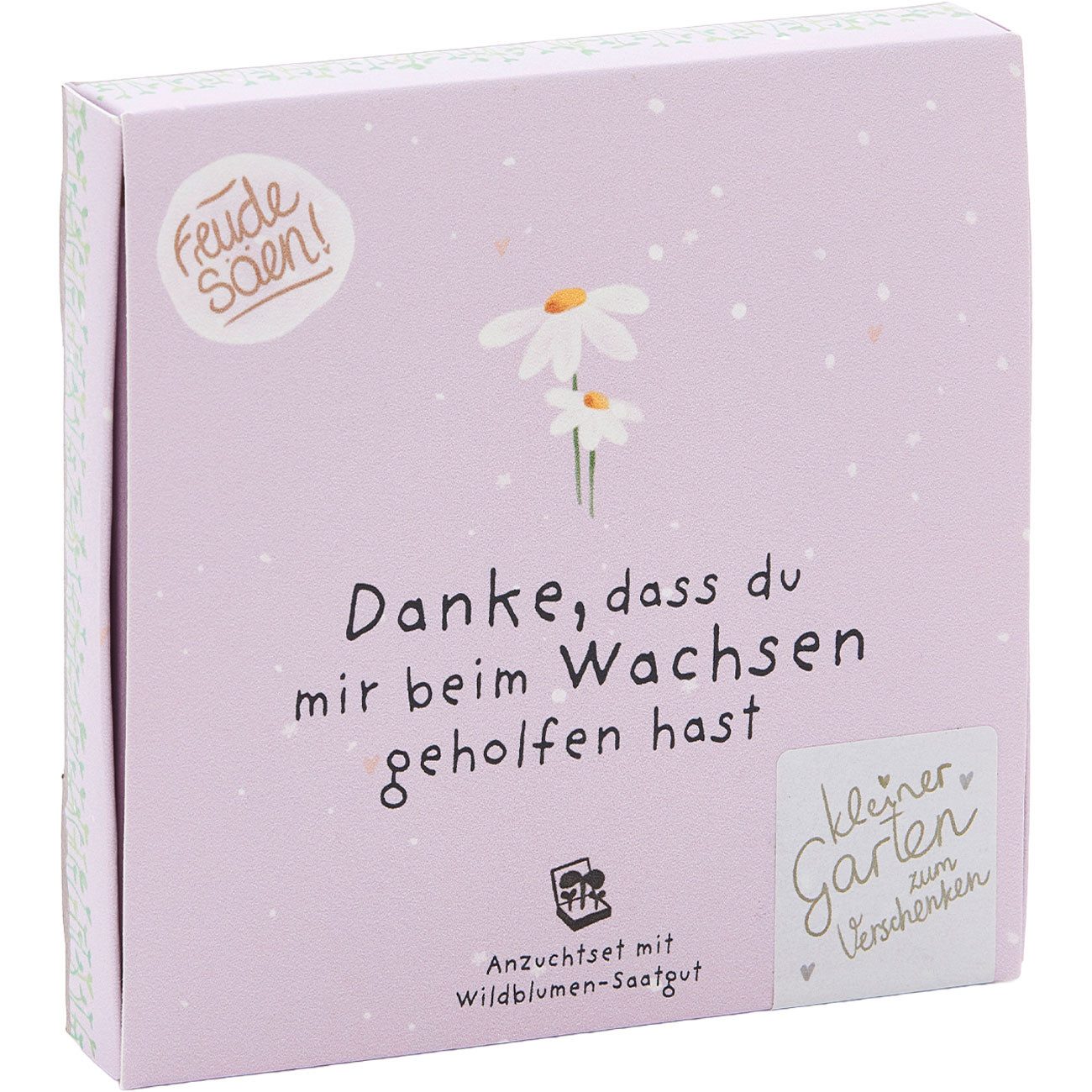 Die Stadtgärtner Blumensamen Wiesen-Margeriten Pflanzset, Geschenkbox mit Samen & Hanfmatte, Natur, „Danke, dass du mir beim Wachsen geholfen hast“ -Saatgut