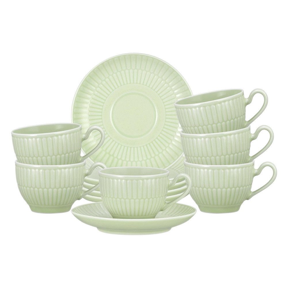 Seltmann Weiden Espressotasse Seltmann Weiden Amina Seladon Espressotasse + Untertasse 6er Set, Porzellan