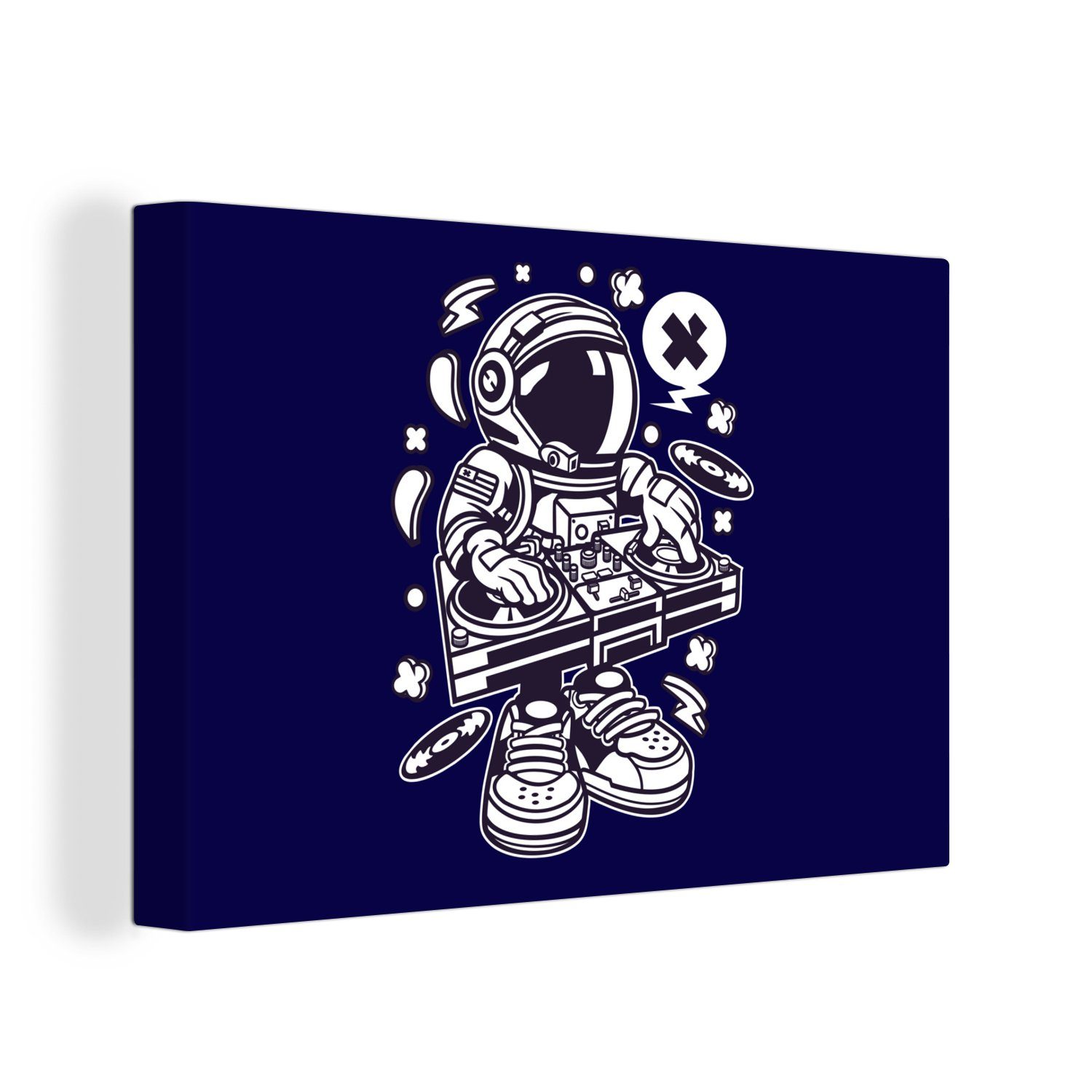 DJ - Wanddeko, Leinwandbild Astronaut (1 Jahrgang, cm Aufhängefertig, OneMillionCanvasses® 30x20 St), - Leinwandbilder, Wandbild