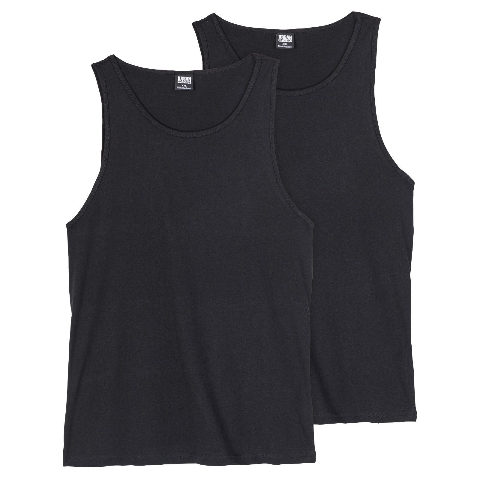 Urban Classics Plus Size Muscleshirt Urban Classics Übergrößen Doppelpack Tanktop schwarz