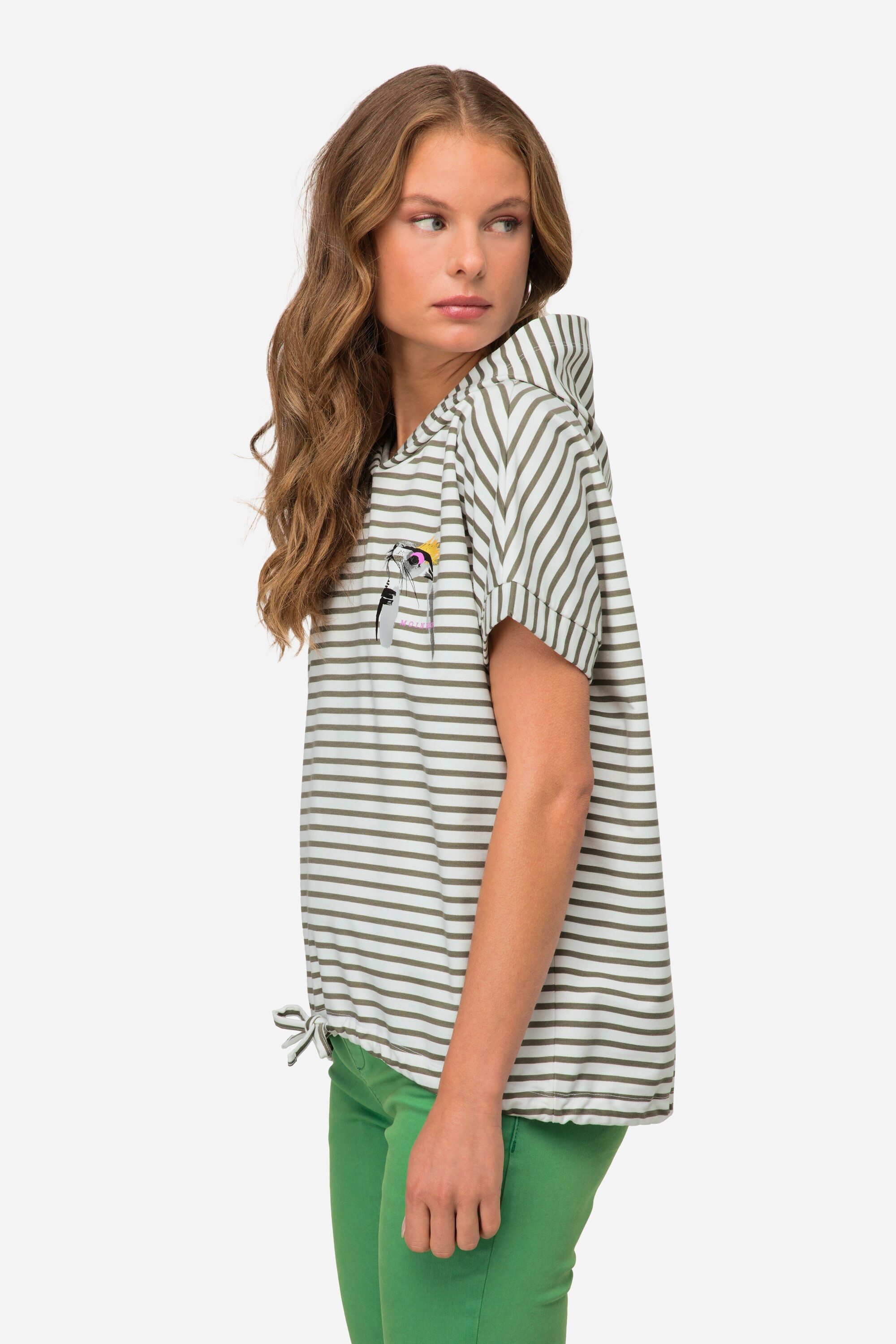 Laurasøn Sweatshirt Hoodie Sweater Ringel Robbe Kapuze Halbarm