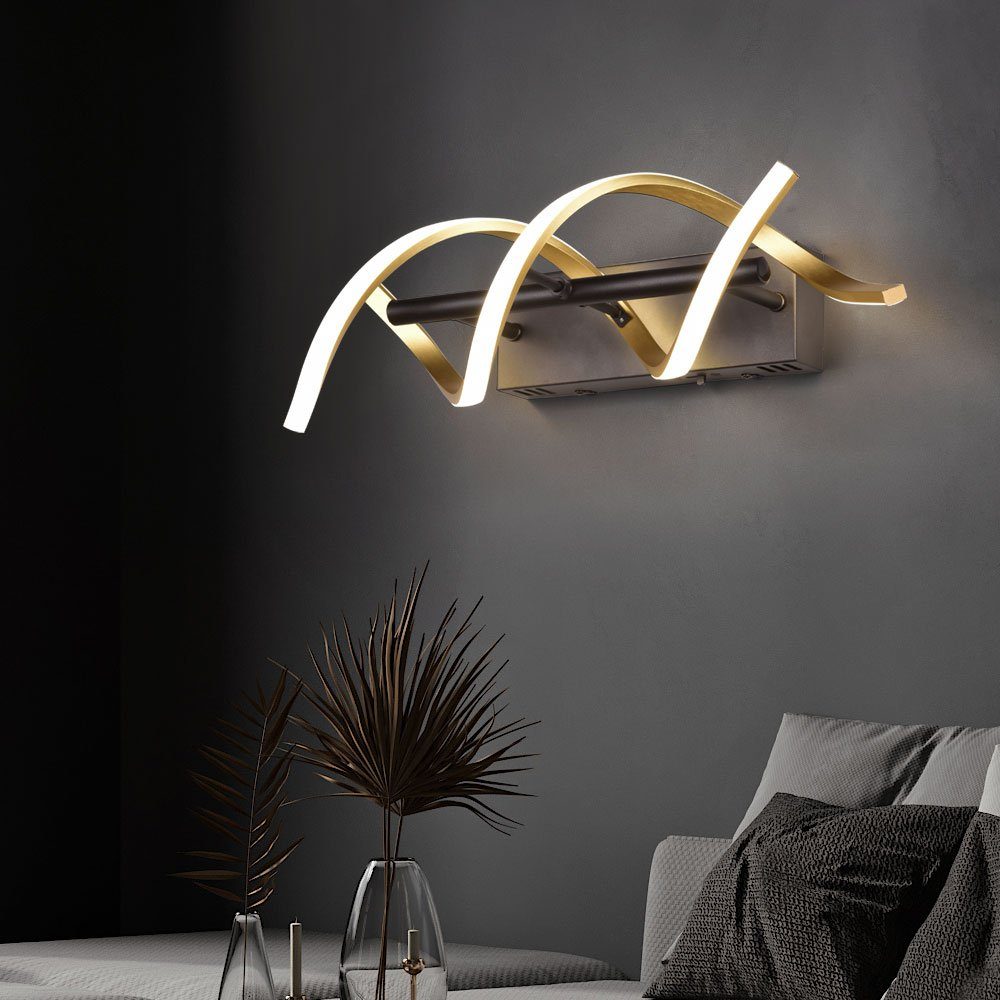 etc-shop LED Wandleuchte, LED-Leuchtmittel fest verbaut, Warmweiß, Neutralweiß, Wandleuchte dimmbar Modern Designlampe Wand schwarz