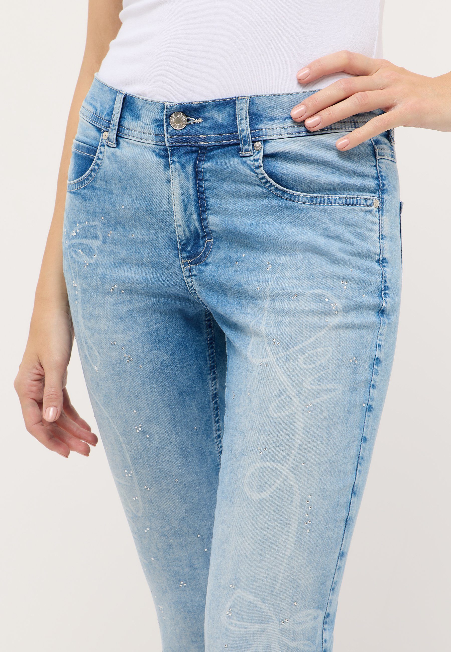 ANGELS 7/8-Jeans Ornella Beauty mit verspielten Details, Slim Fit