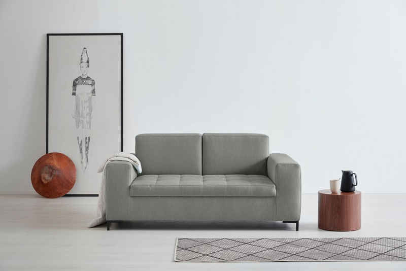 OTTO products 2-Sitzer Grazzo, hochwertige Stoffe aus recyceltem Material, Steppung im Sitzbereich