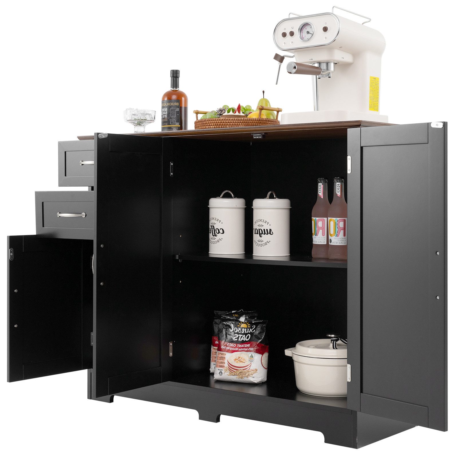 KOMFOTTEU Sideboard Küchenschrank, mit Türen & günstig online kaufen