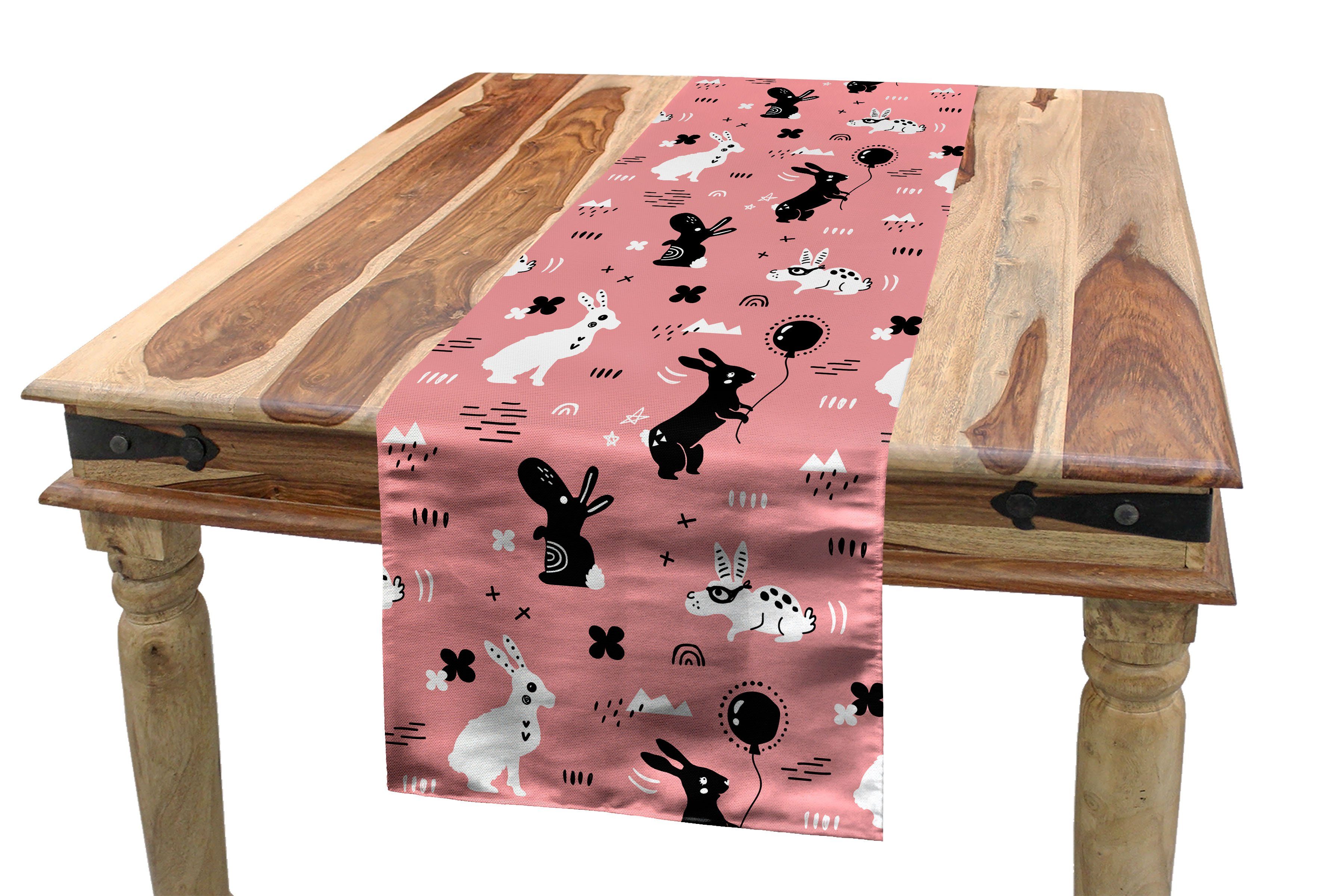 Küche Kreative Lustige Rechteckiger Kunst Tischläufer Tischläufer, Dekorativer Hase Abakuhaus Kaninchen Esszimmer