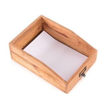 DESIGN DELIGHTS Aufbewahrungsbox DOKUMENTENABLAGE "CARTA", Mahagoni, 33x24x12 cm (TxBxH), Holzablage