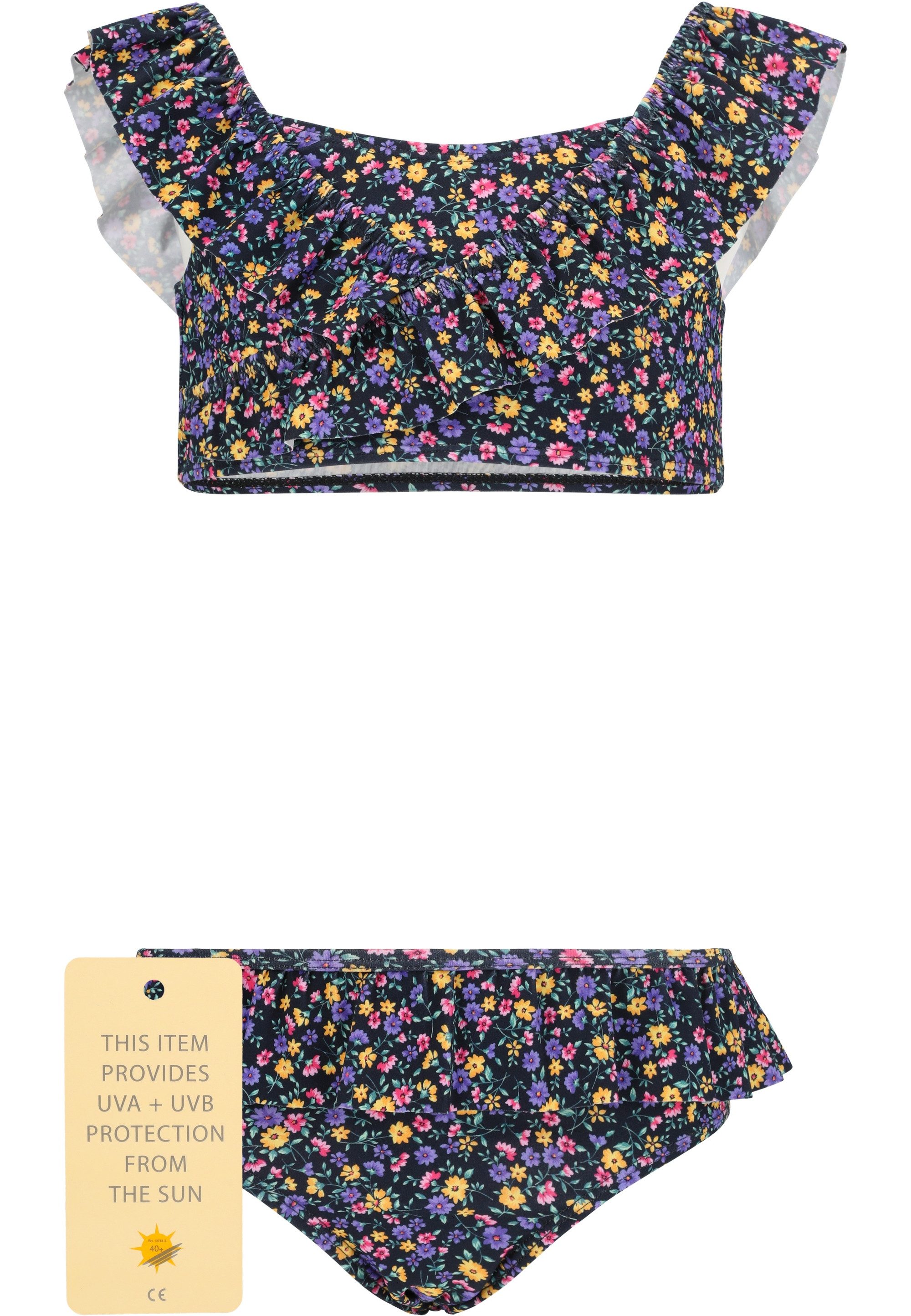 ZIGZAG Balconette-Bikini Tropical (1-St) mit stylischem Rüschendesign und Sonnenschutz