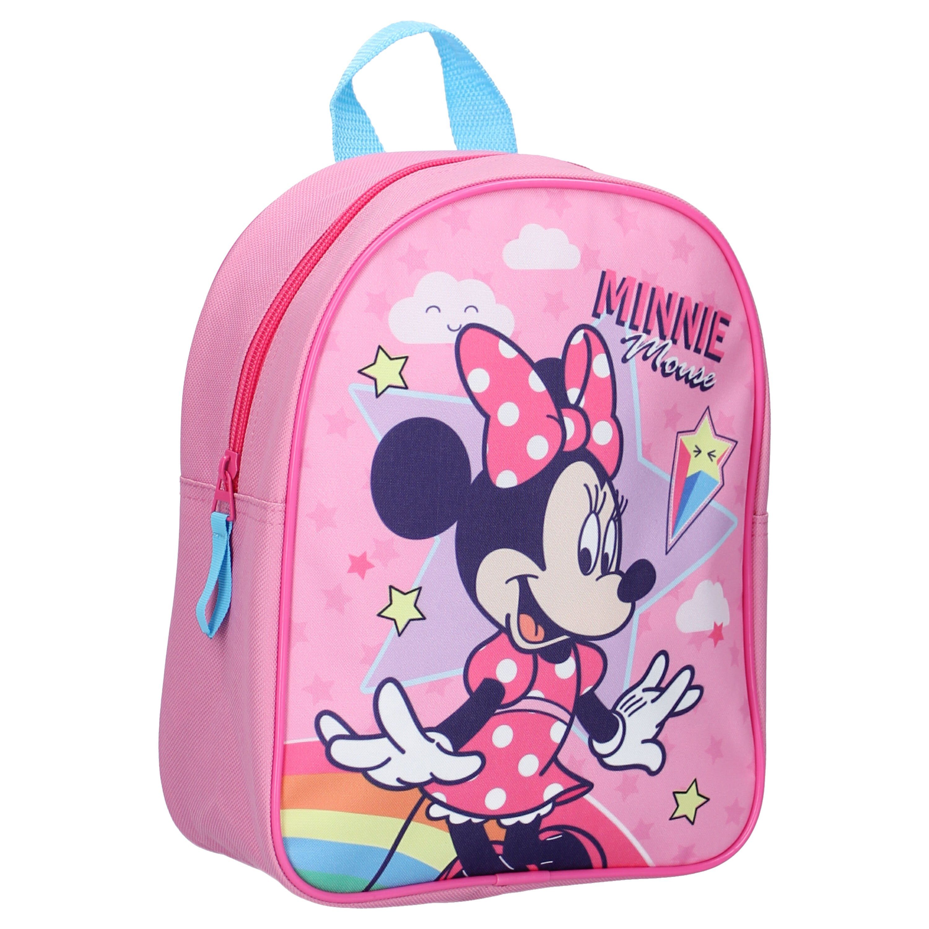 Vadobag Kinderrucksack 6 Liter Minnie Mouse Stars & Rainbows (1-tlg), Kindermotiv