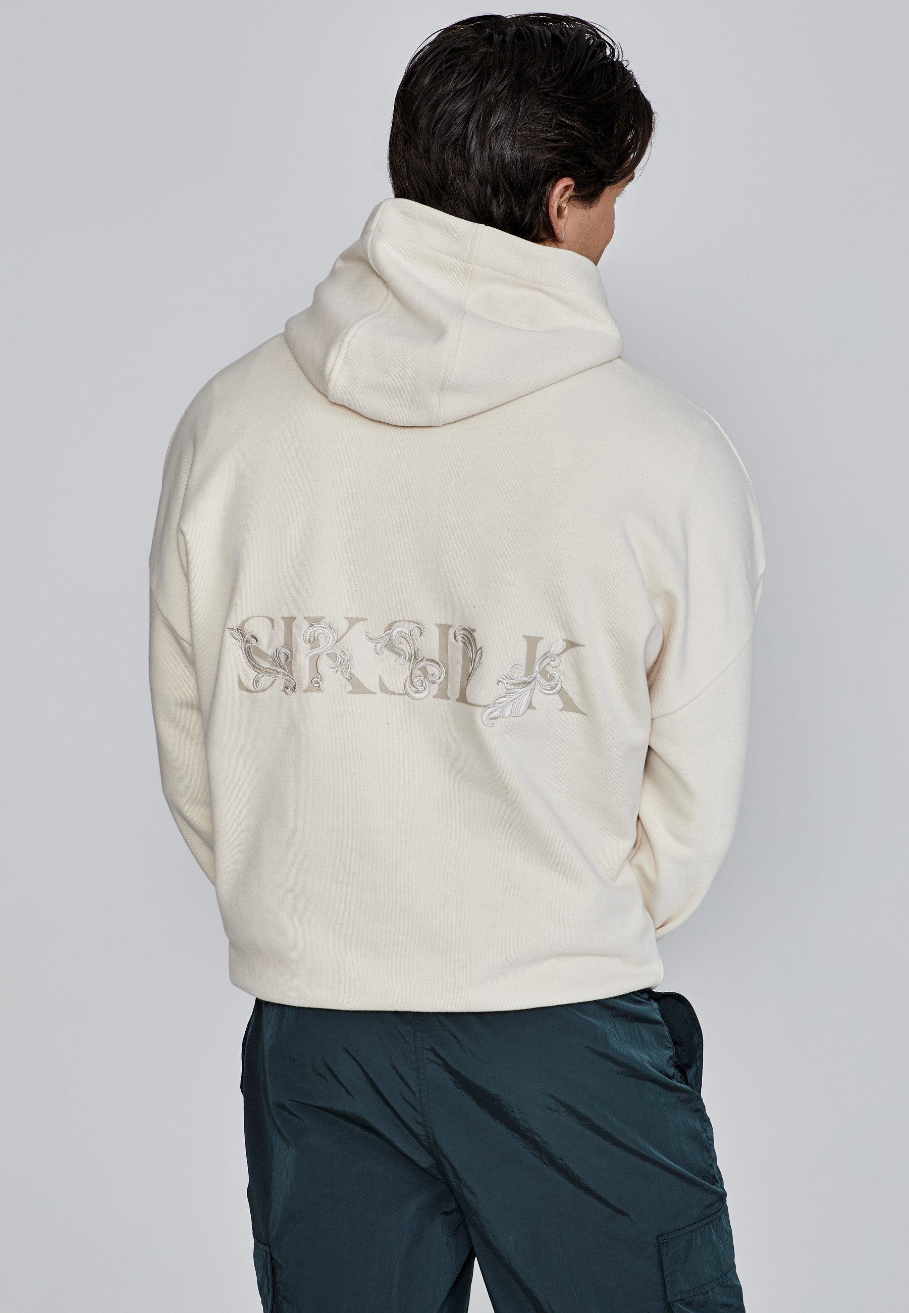 Siksilk Hoodie SikSilk Herren Ecru Filigree Kapuzenpullover günstig online kaufen