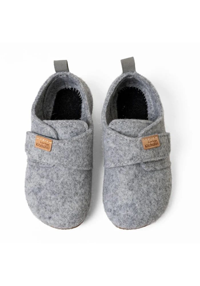 Franzi Filz Unifarben Kids hellgrau Kinder (31-35) Hausschuh