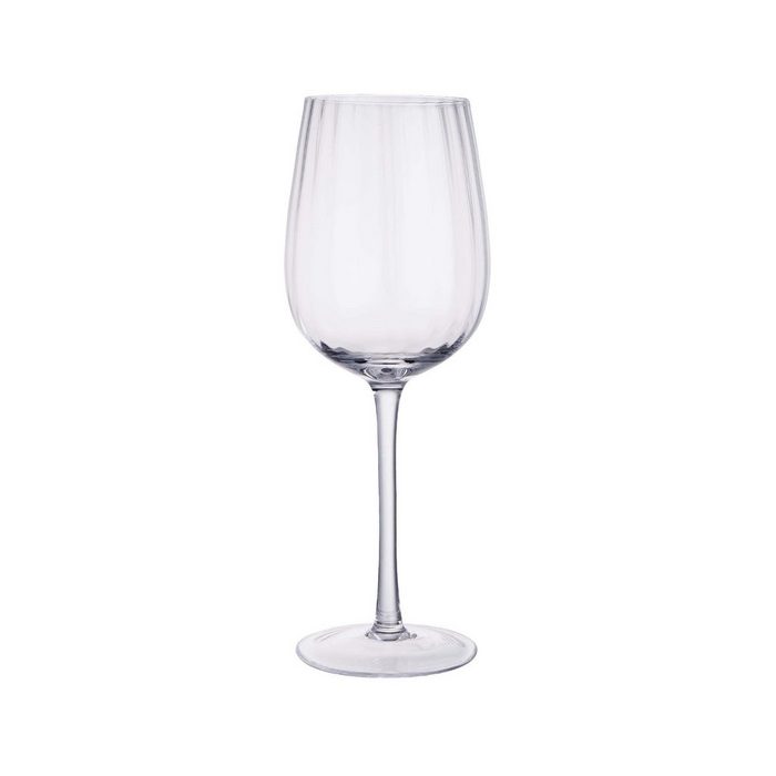 BUTLERS Weißweinglas MODERN TIMES Weißweinglas mit Rillen 400ml Glas mundgeblasen
