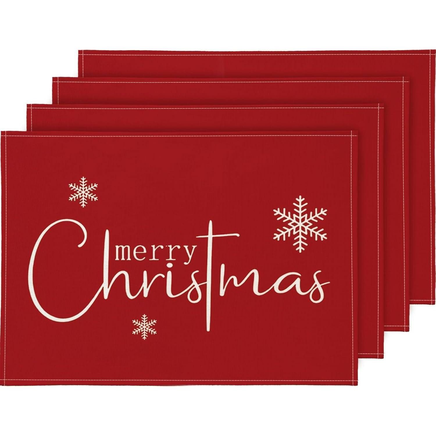 LuxusKollektion Dekohänger Platzset Weihnachten 4er Set Tischsets Abwaschba günstig online kaufen